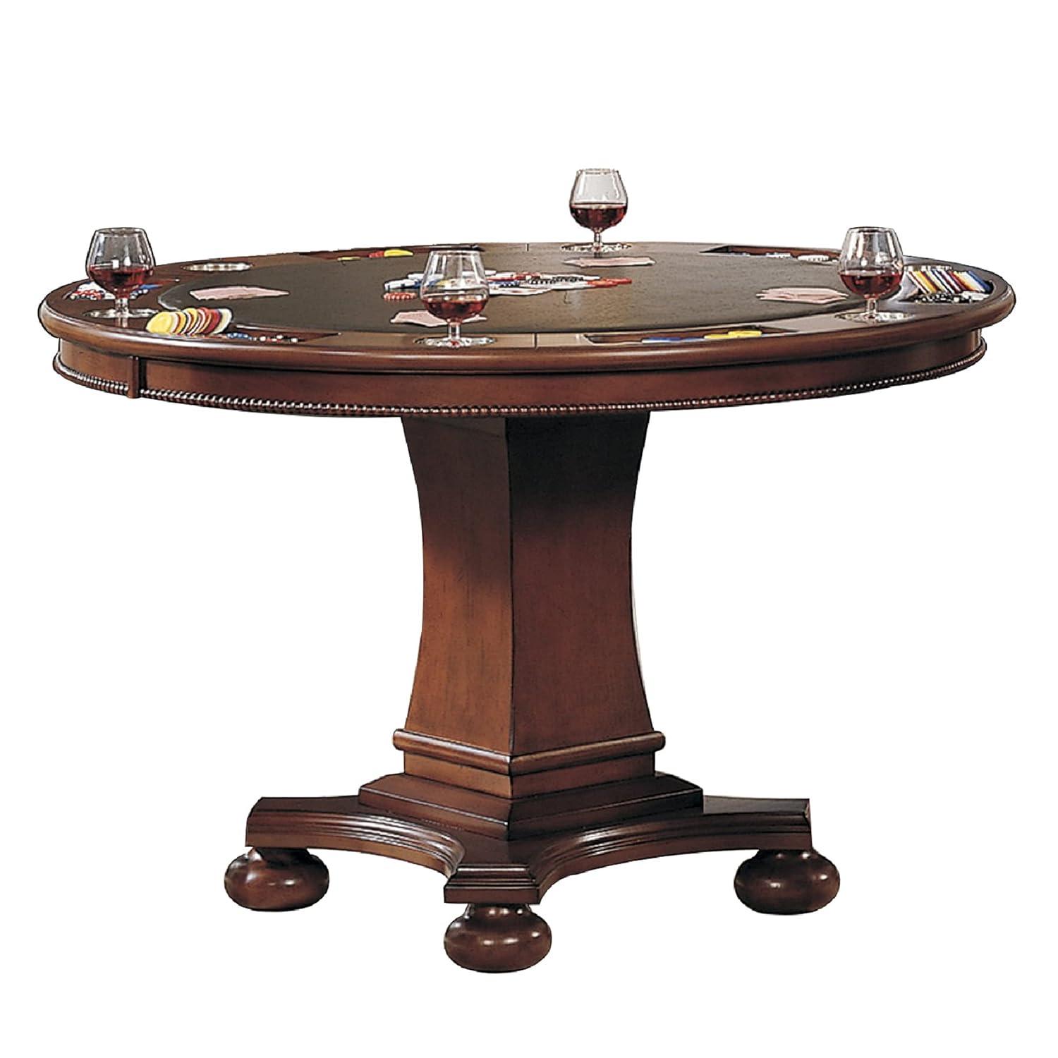 Bellagio Traditional 48" Round Cherry & Walnut Reversible Poker Dining Table