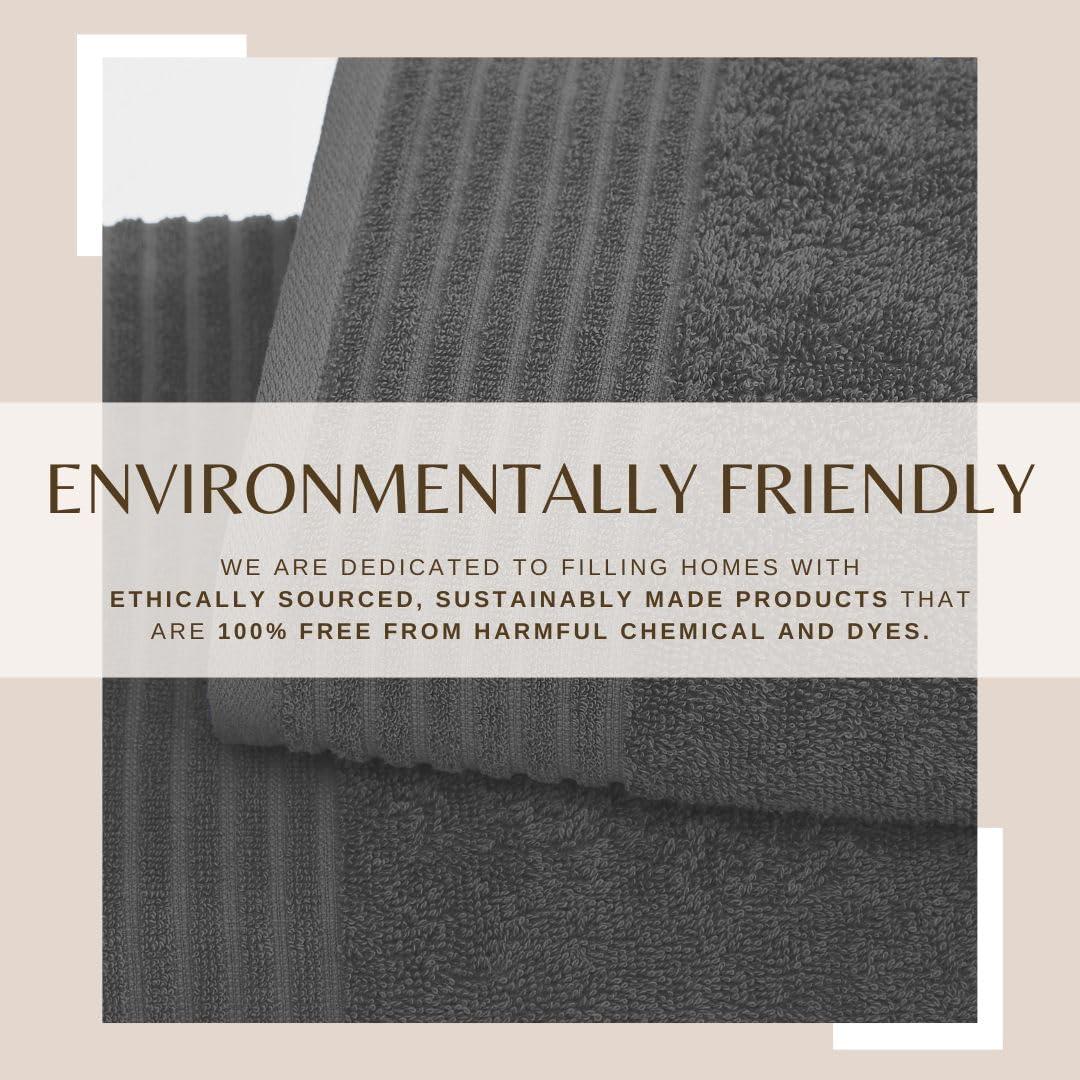 FreshFolds Super Soft 100% Ringspun Cotton Quick-Dry 6-Piece Towel Set