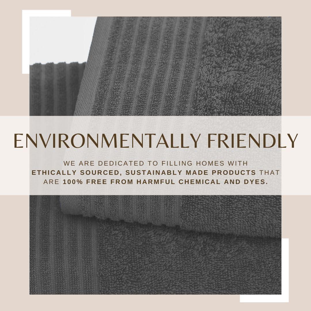 FreshFolds Super Soft 100% Ringspun Cotton Quick-Dry 6-Piece Towel Set