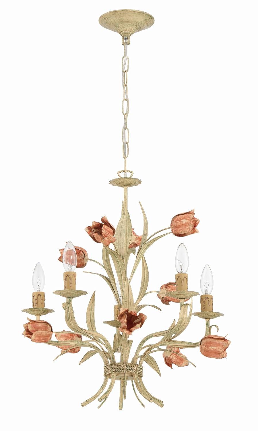 Crystorama Lighting Southport 5 - Light Chandelier in Sage Rose