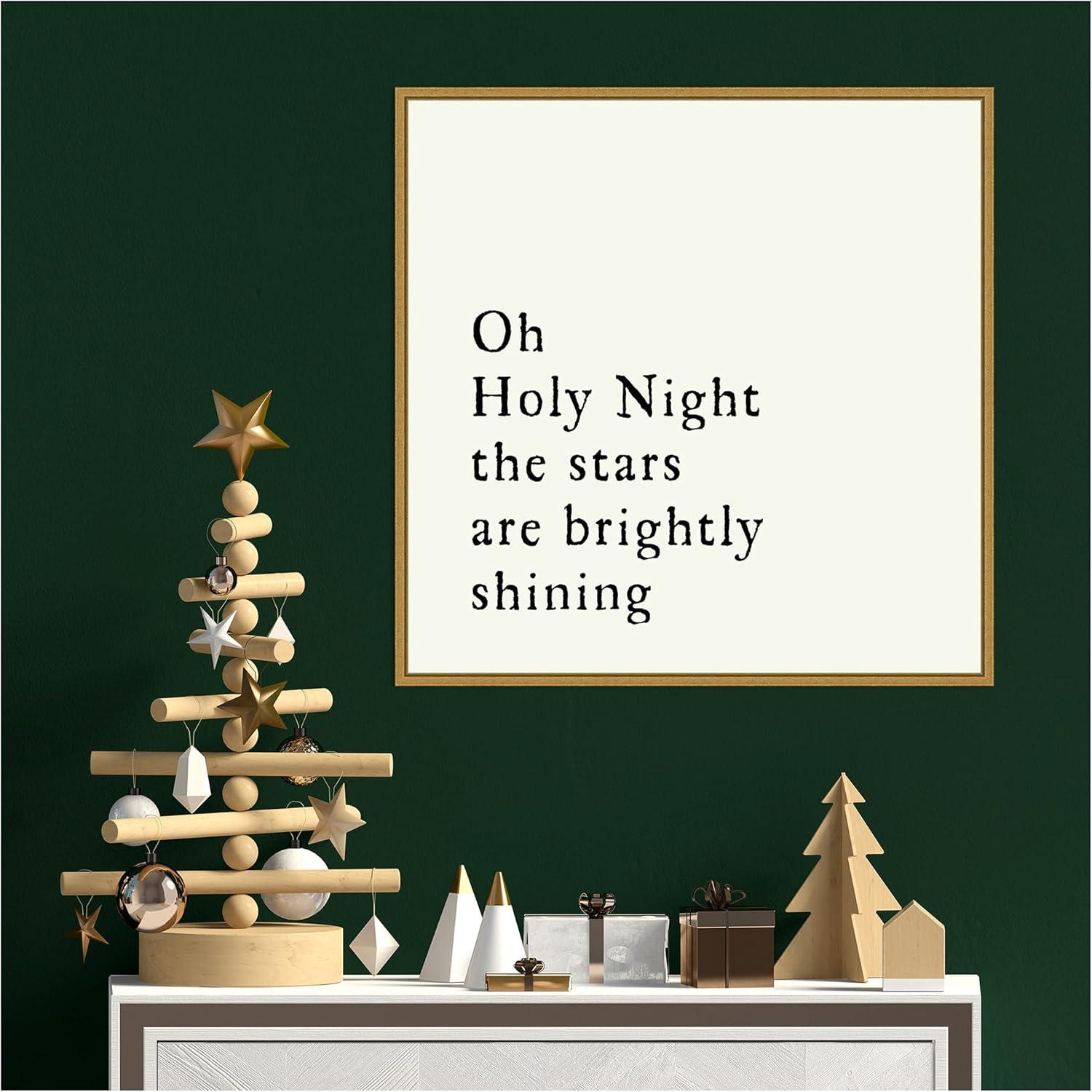 22" x 22" Oh Holy Night Framed Wall Canvas - Amanti Art