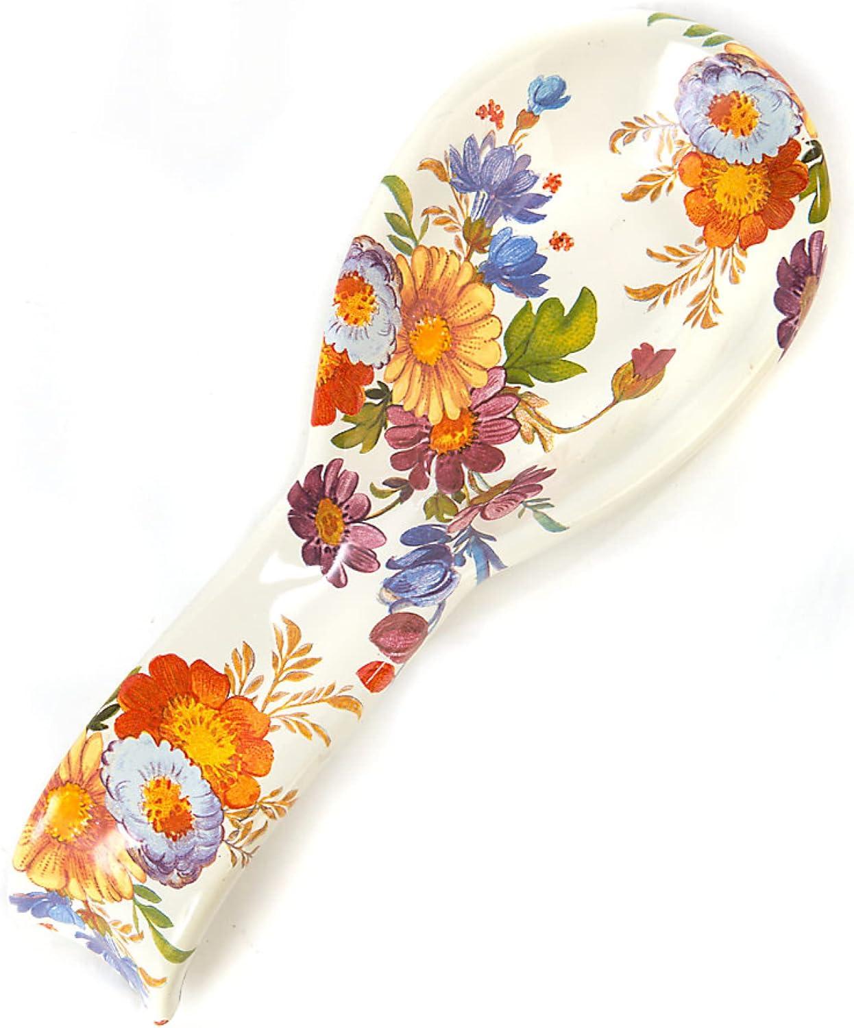 French Country Floral Enamel Steel Spoon Rest