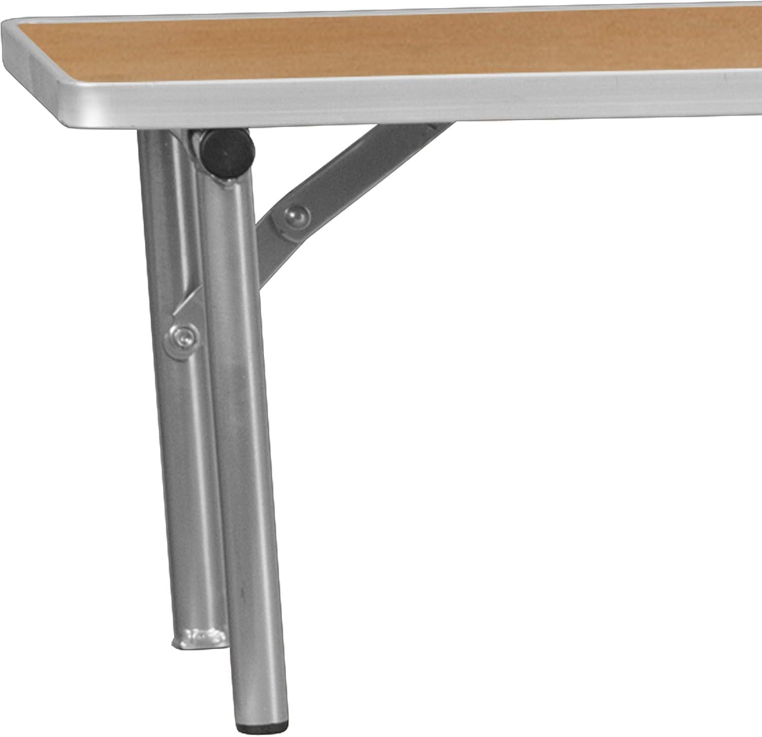 Flash Furniture 72'' x 12'' x 12'' Birchwood Bar Top Riser with Silver Legs