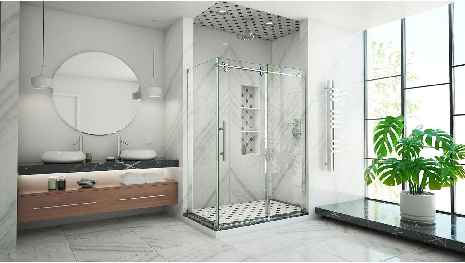 DreamLine Enigma-XO 34 1/2 in. D x 50-54 in. W x 76 in. H Frameless Shower Enclosure