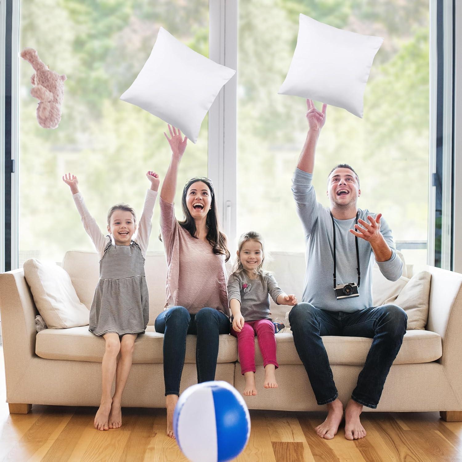 THROW PILLOW, SOFA PILLOW, OUT DOOR PILLOW, COUCH PILLOW, BEDDING PILLOW Inserts (Set of 2, White), 18x18 Inches - Lightweight Fillers for Sofa, Bed, and Home Décor (18x18 Inch (Pack of 2)