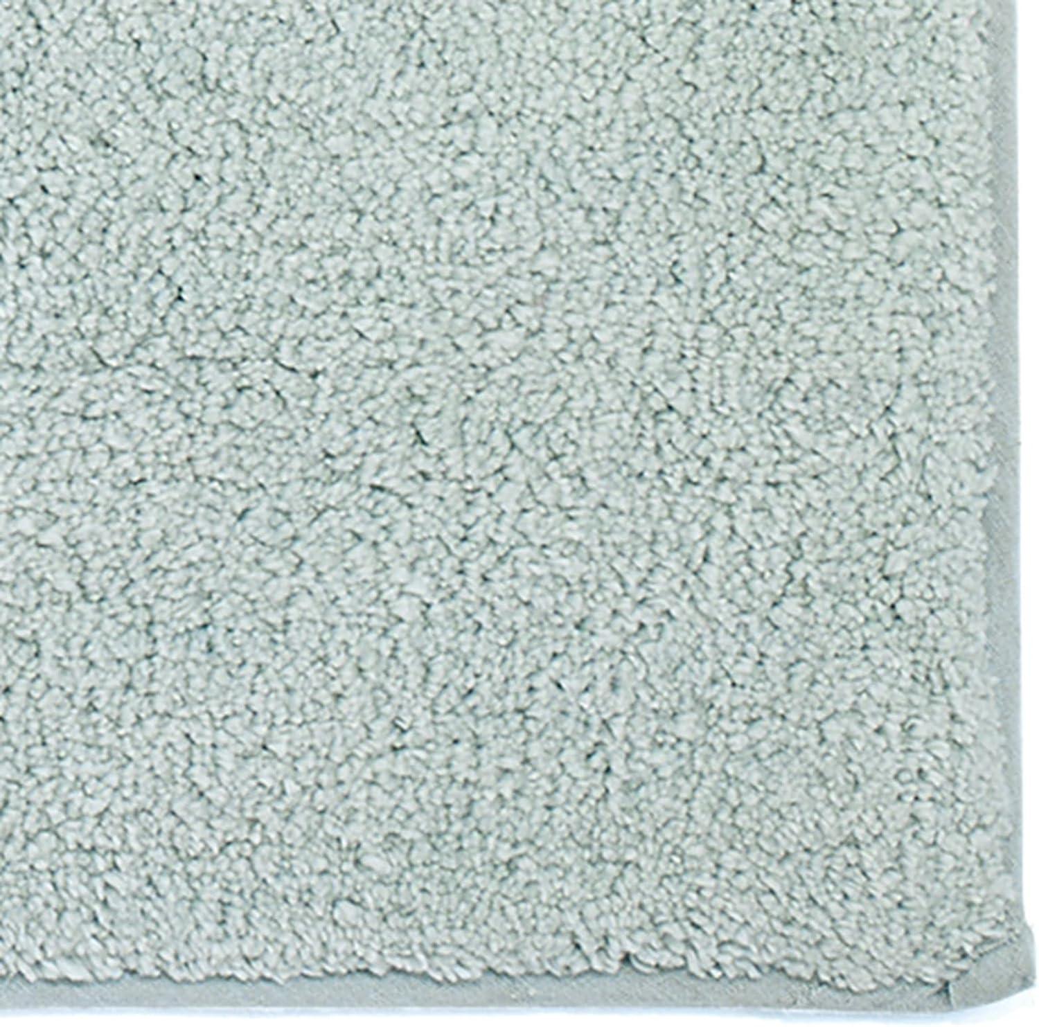 Aqua and Ivory Cotton Coastal Bath Rug 24" x 60"