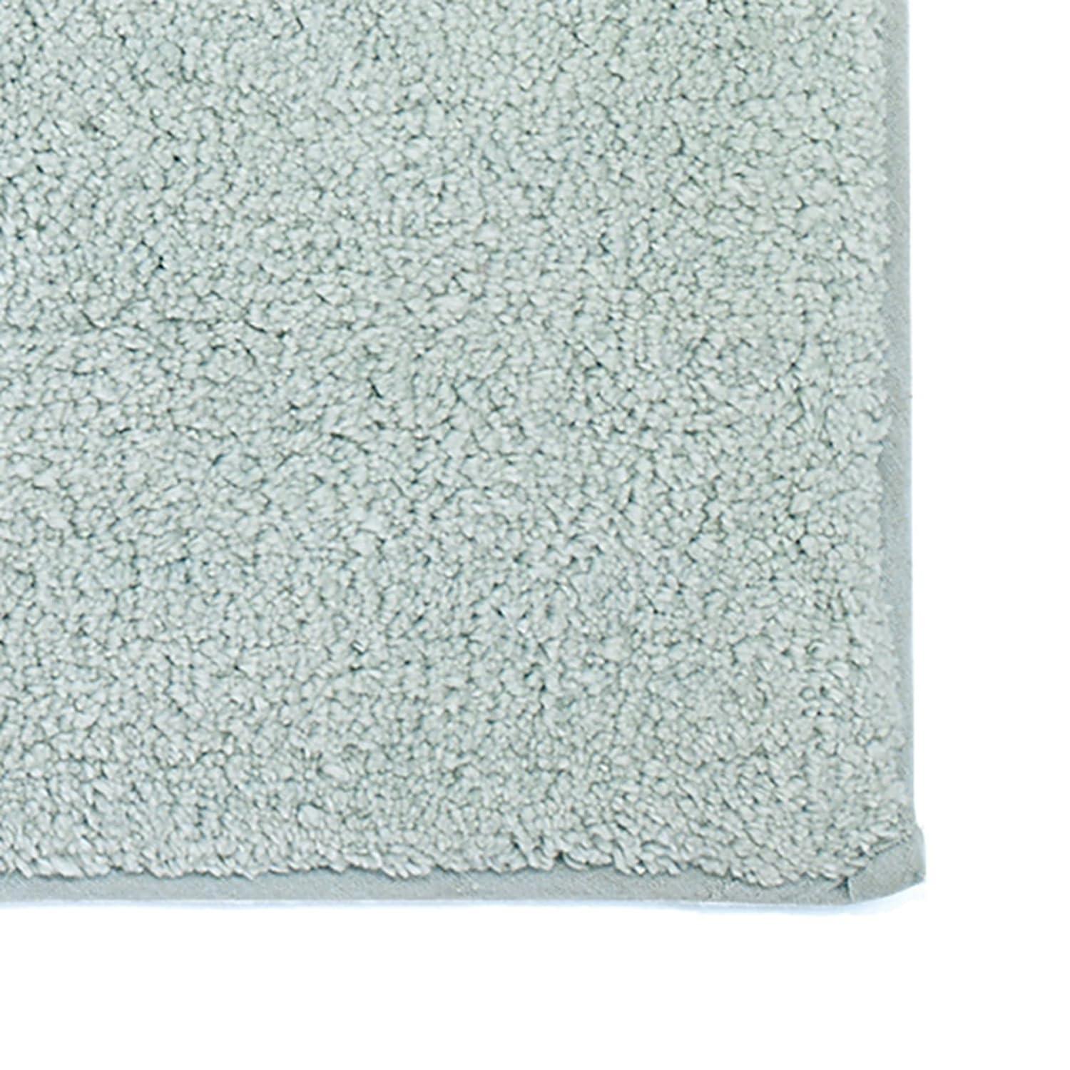 Aqua and Ivory Cotton Coastal Bath Rug 24" x 60"