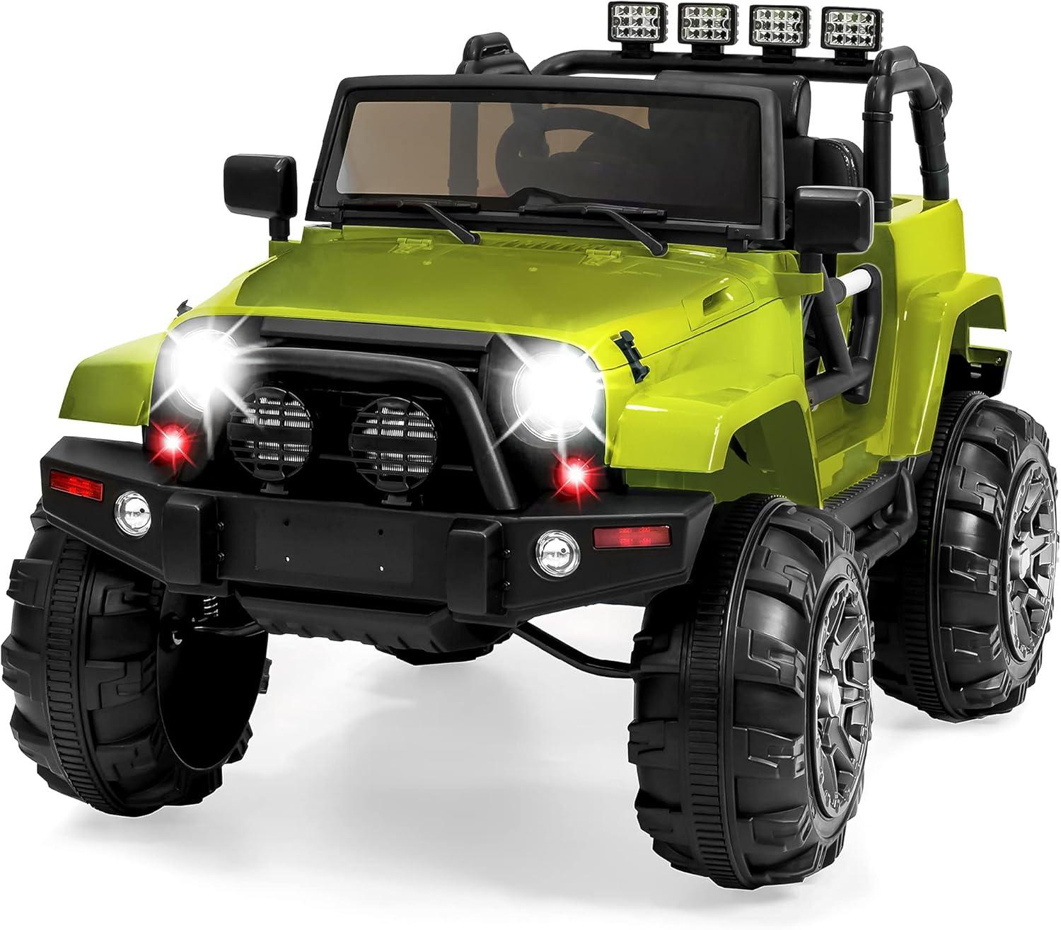 Best Choice Products 12V Kids Ride On Truck Car w/ Remote Control, Spring Suspension, Bluetooth, LED Lights