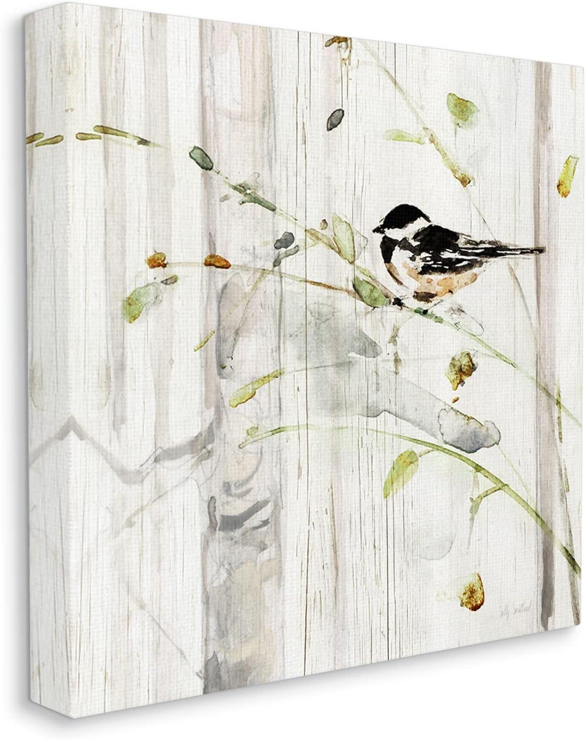 Stupell Industries Cottage Bird Botanical Nature Animals & Insects Painting Gallery Wrapped Canvas Print Wall Art