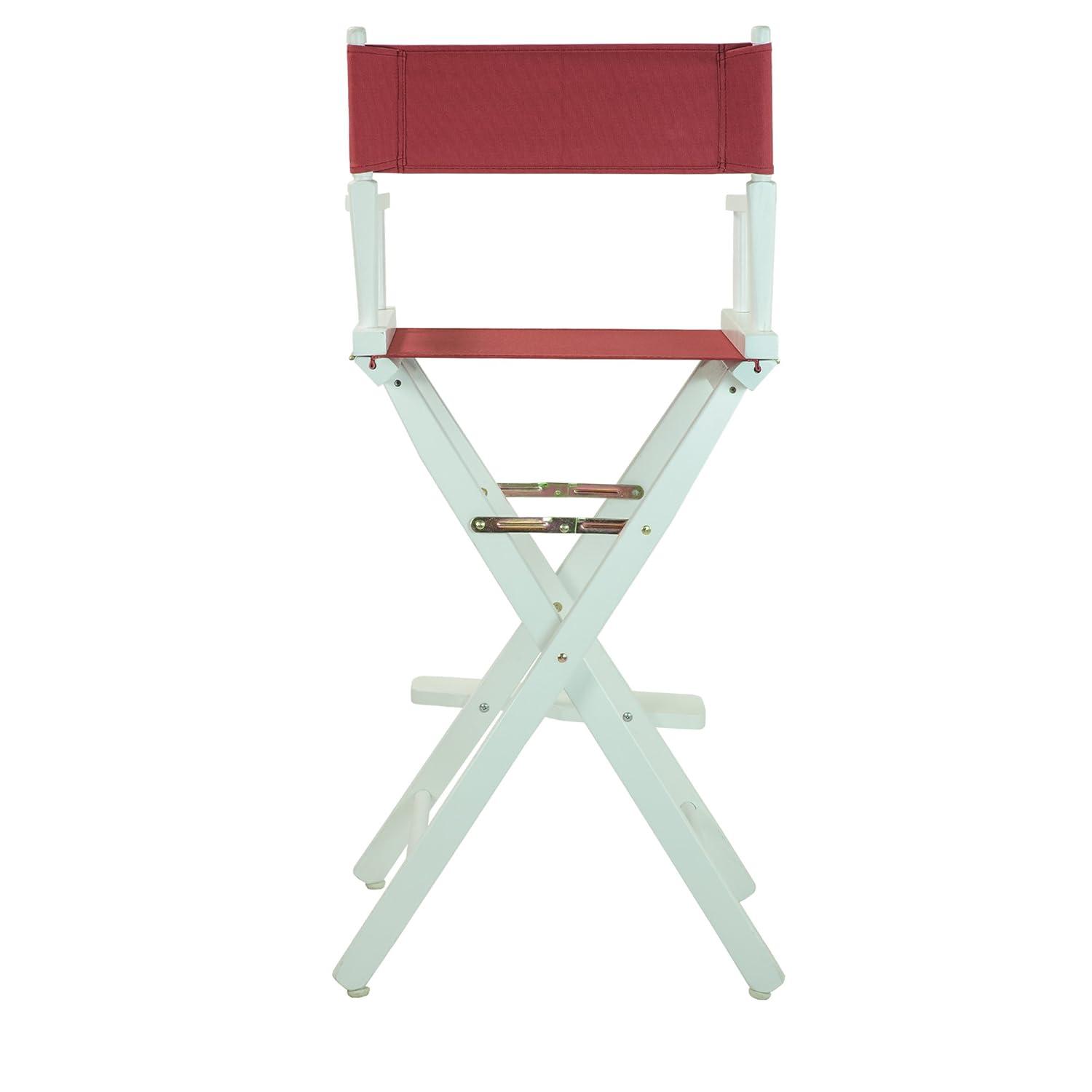 Director's Stool 30 Inch, White Wood Base with Multiple Seat Color Choices