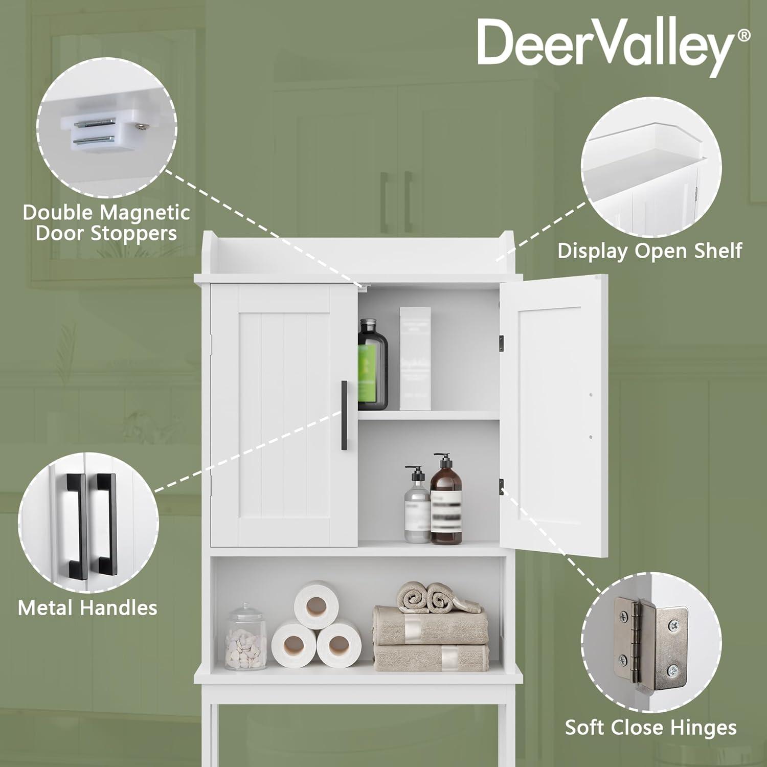 DeerValley Bathroom Freestanding Over the Toilet Storage Cabinet, White & Reviews | Wayfair
