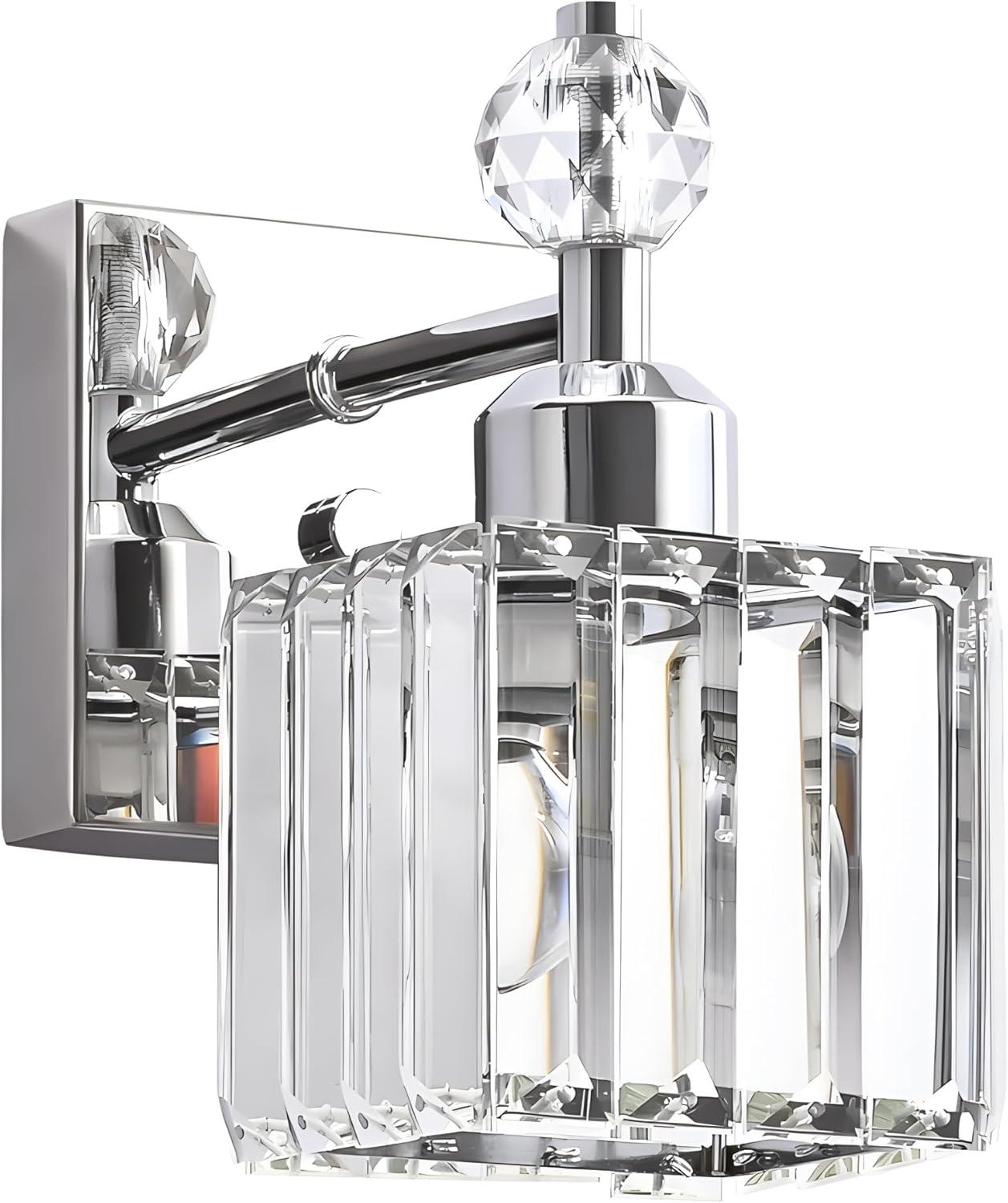 PRESDE Black Crystal Bathroom Lights Fixtures Over Mirror Modern 3 Light Vanity Lighting Bathroom Wall Light Fixtures(Exclude Bulb)