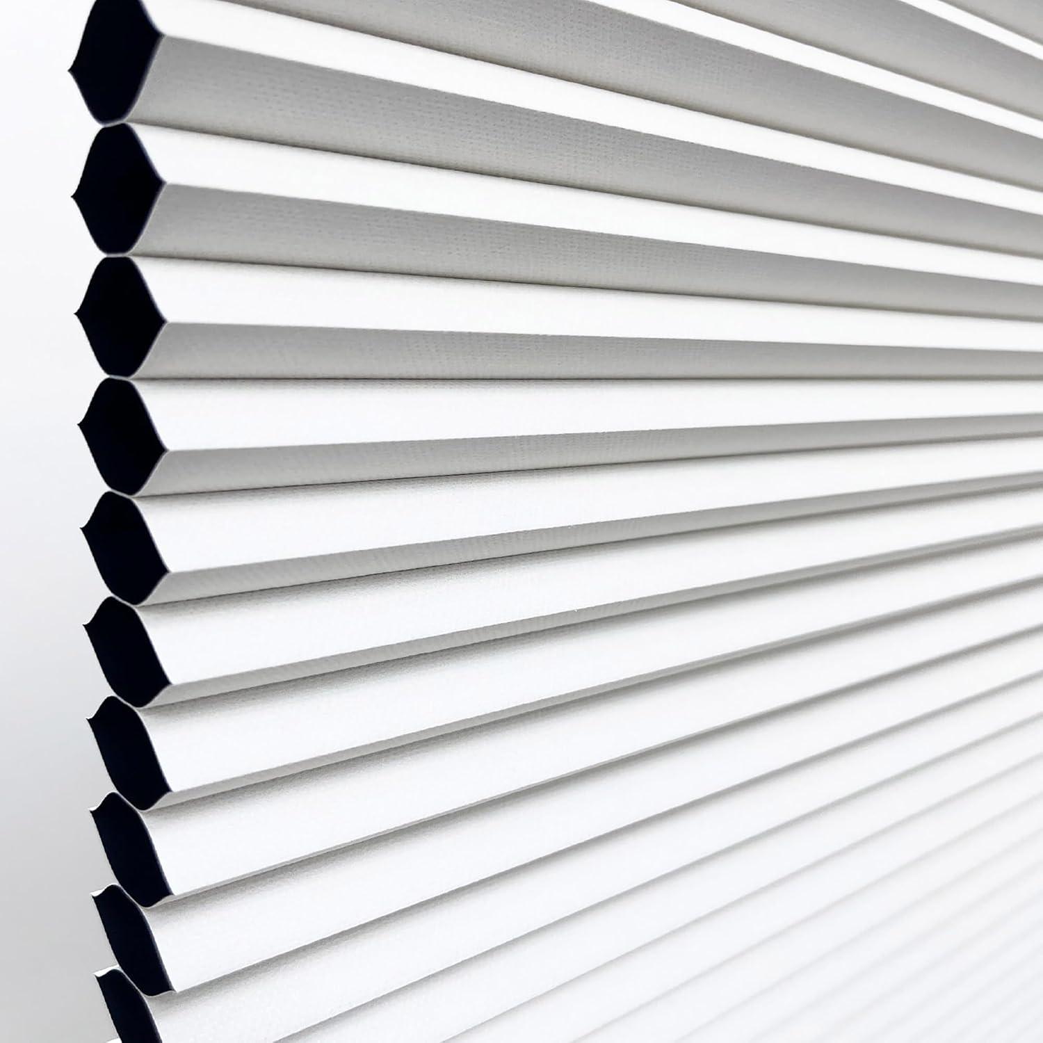 White Cordless Blackout Polyester Cellular Shades - 22.5 in. W x 72 in. L