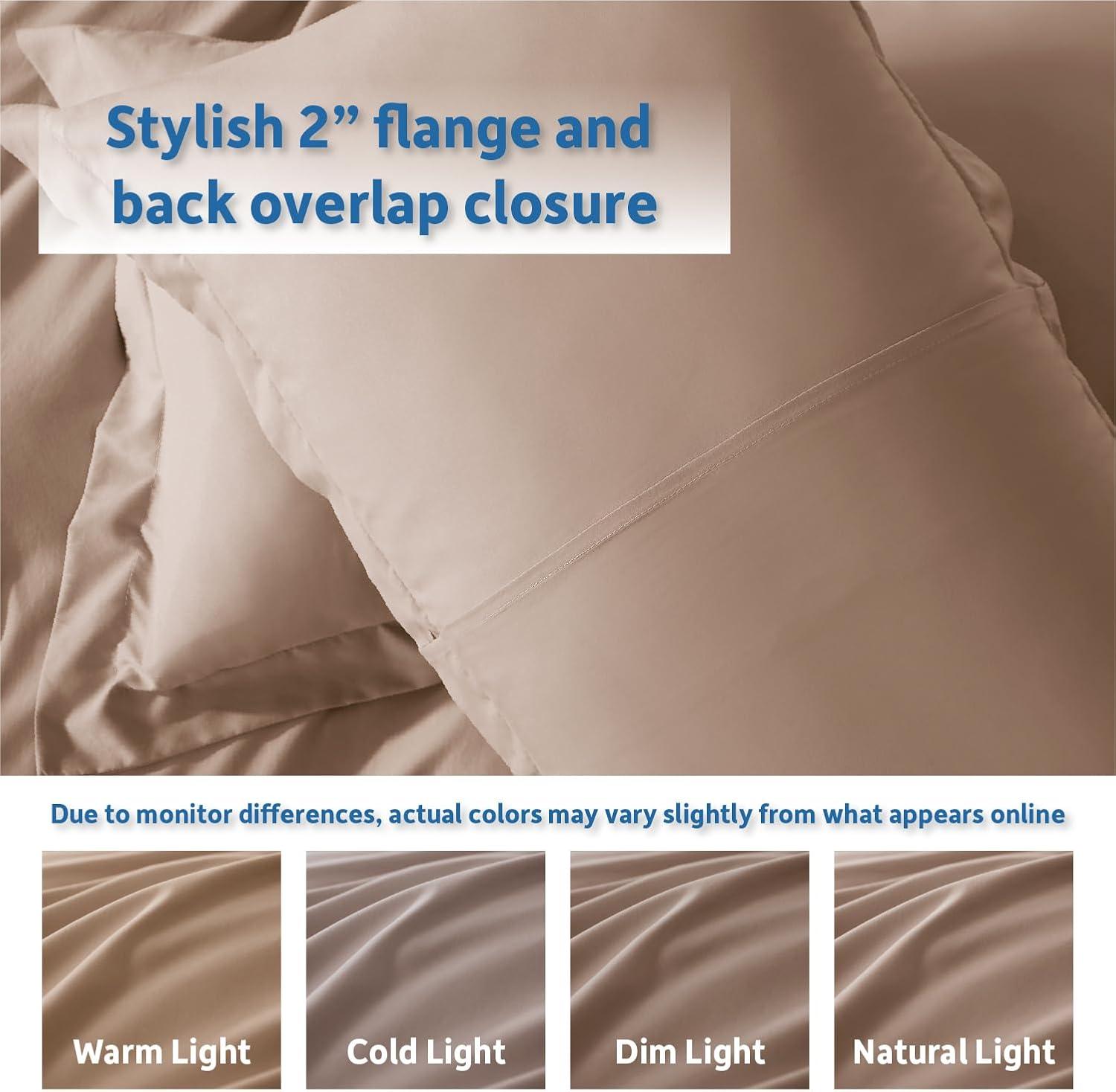 Nestl Twin Duvet Cover Set - Soft Double Brushed Khaki Duvet Cover Twin/Twin XL, 2 Piece, with Button Closure, 1 Duvet Cover 68x90 inches and 1 Pillow Sham