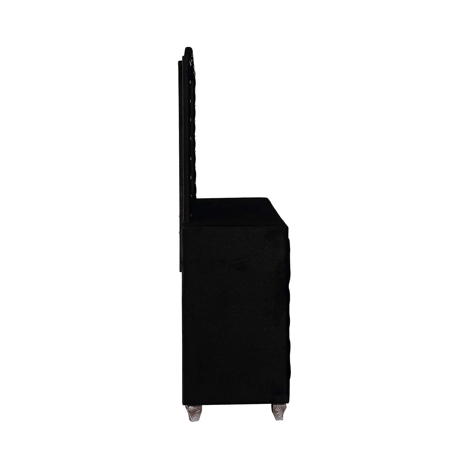 Deanna Button Tufted Dresser Mirror Black