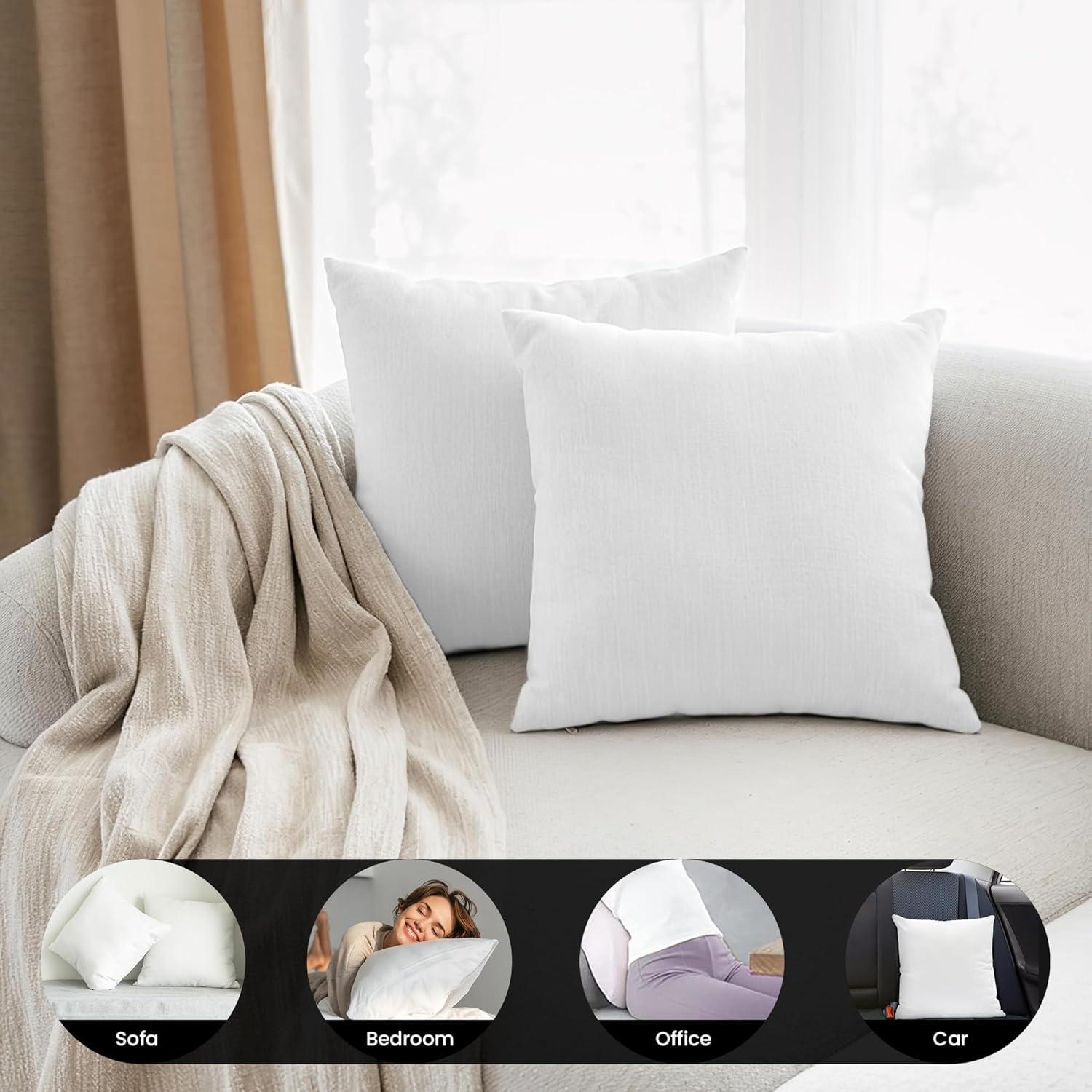 CodYinFI Pillow Insert 16" x 16" Polyester Filled Premium Fabric Cover (2 Pack)
