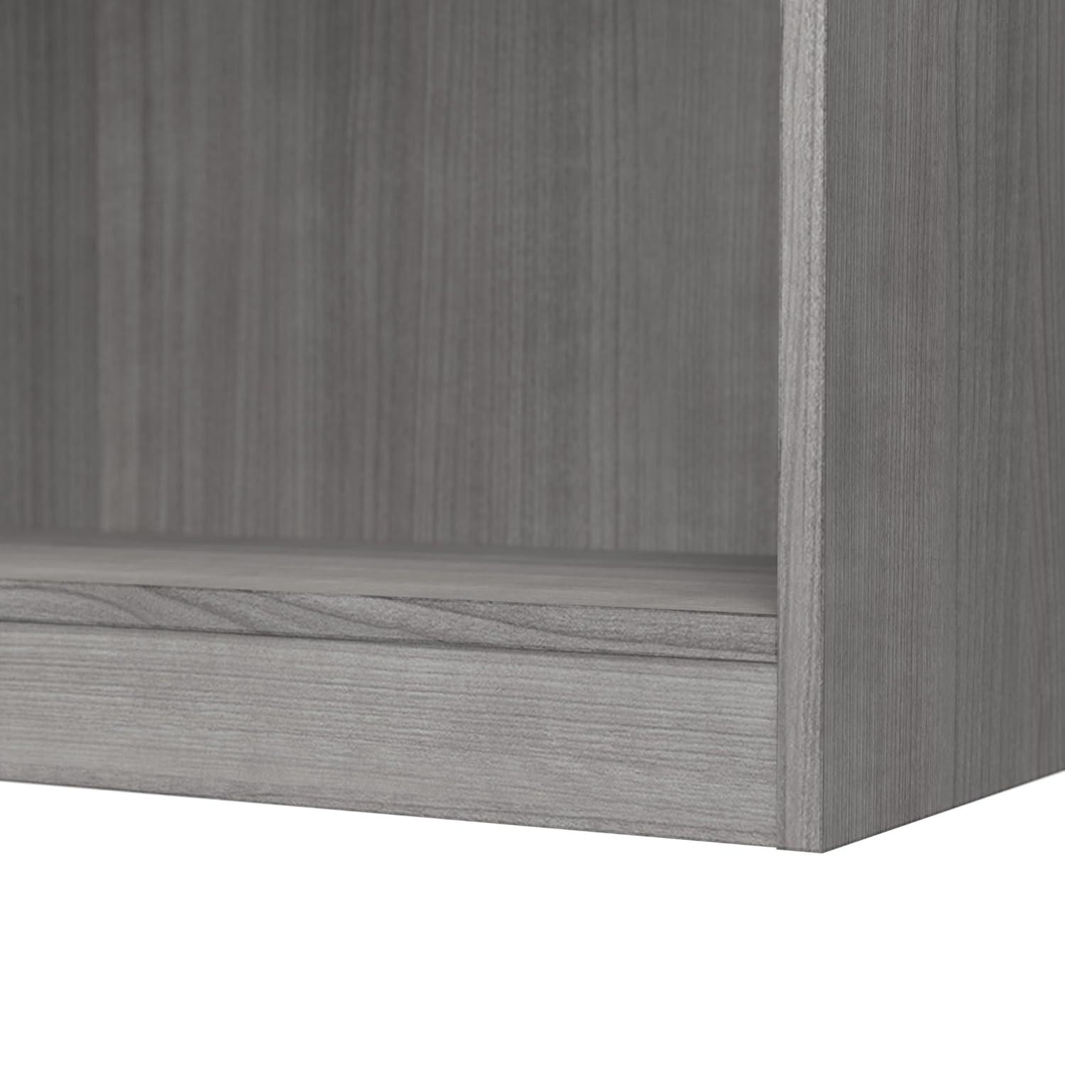 Bowery Hill 5 Shelf Tall Bookcase in Modern Gray - Engineered Wood
