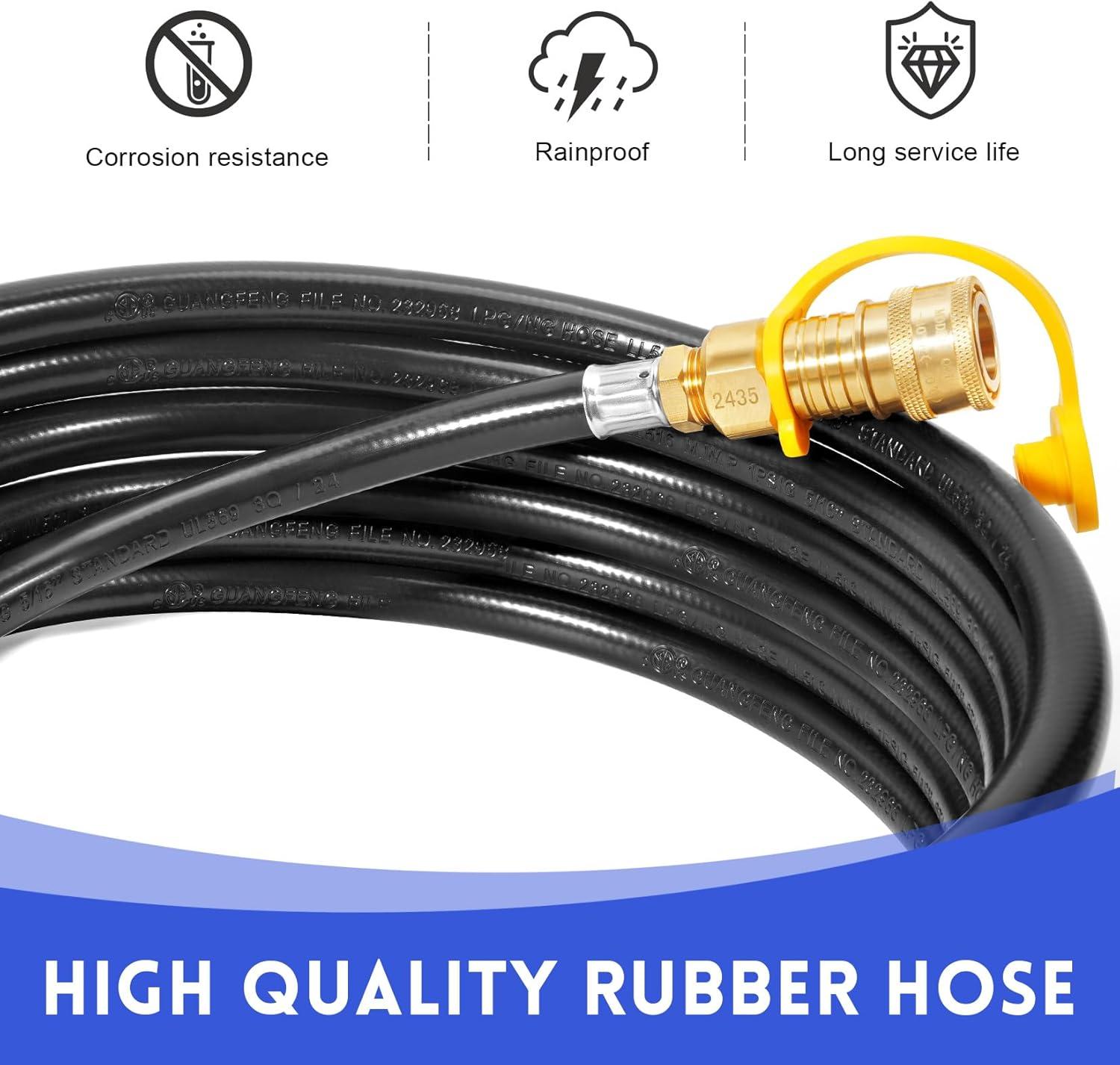 Uscover 12ft Propane Hose with Regulator -3/8 Quick Connect Disconnect and QCC1 Replacement for Mr. Heater Big Buddy Heater , Type 1 Connection x Quick Connect Fittings