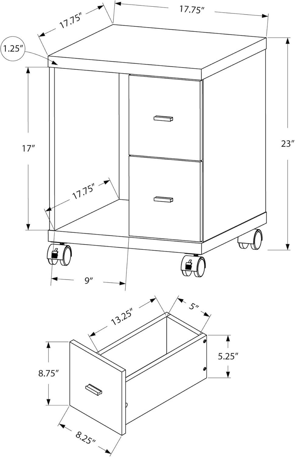 Madrina 18'' Wide 2 -Drawer Mobile Solid Wood File Cabinet