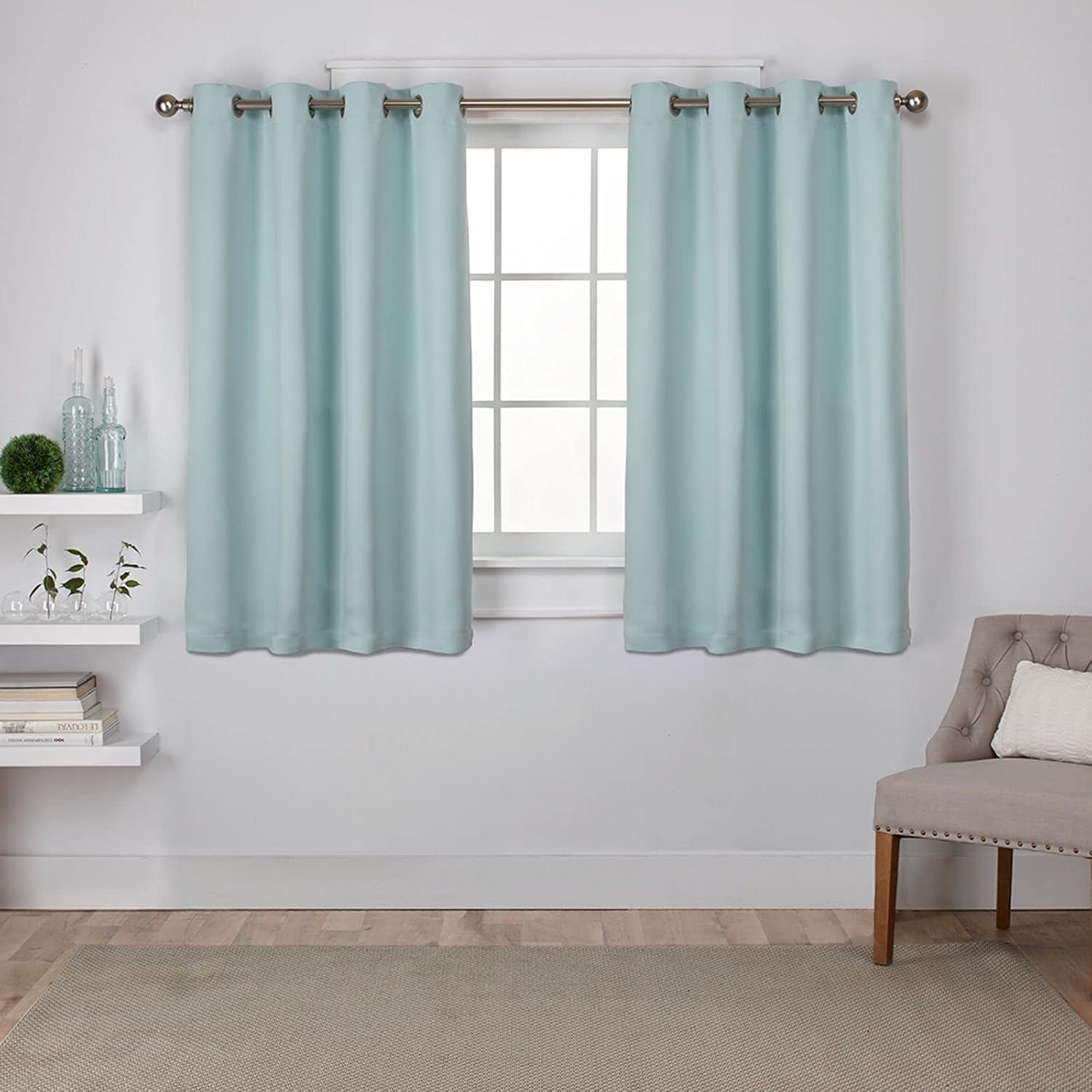 Set of 2 Sateen Twill Weave Insulated Blackout Grommet Top Window Curtain Panels - Exclusive Home