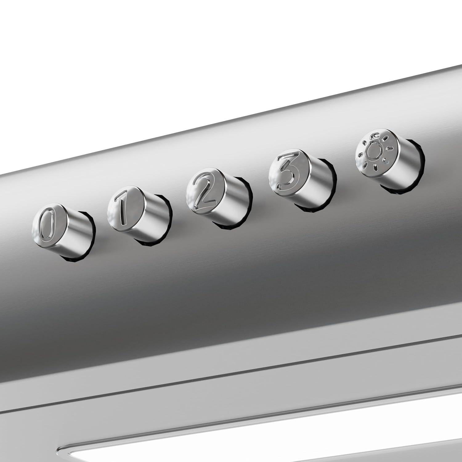 Under Cabinet Range Hood 30 inch Vent Hood for Kitchen with 3 Speed Exhaust Fan, Ducted and Ductless Convertible, Stainless Steel