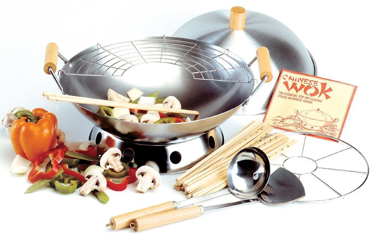 Tyslan 10-Piece Wok Set, Silver, 14 inch