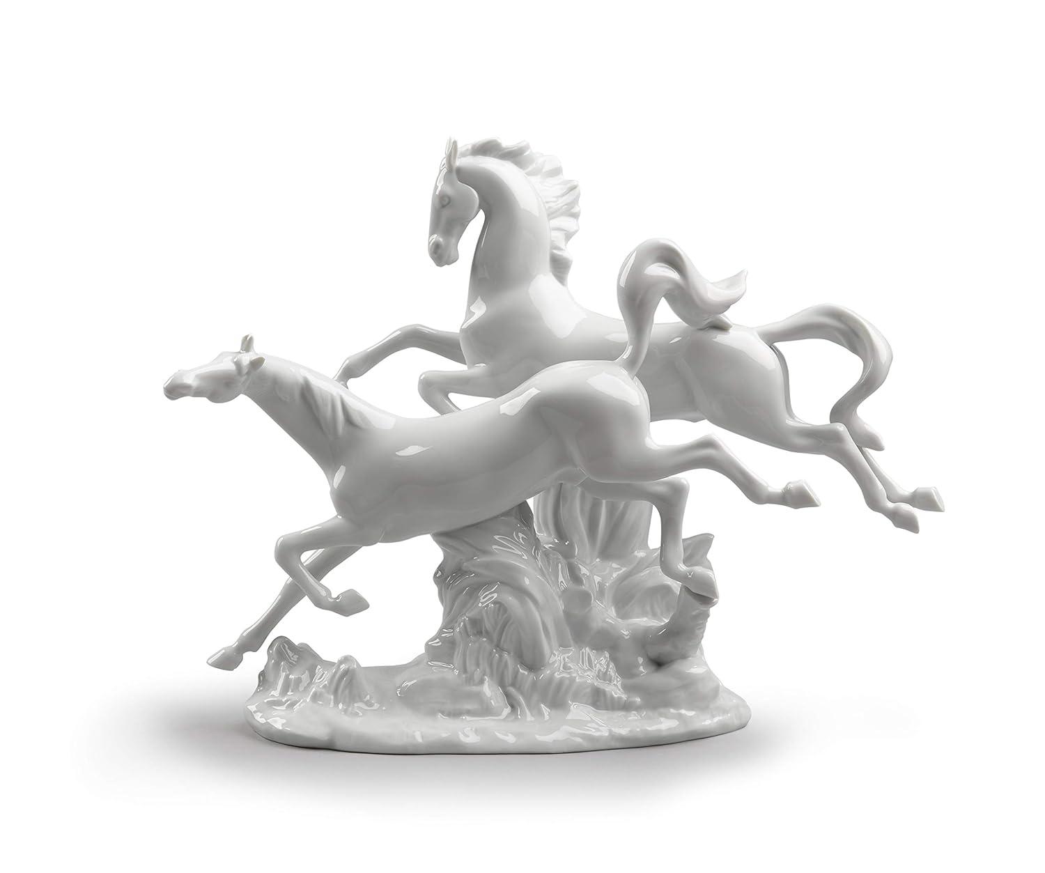 Lladro Horses Galloping Figurine