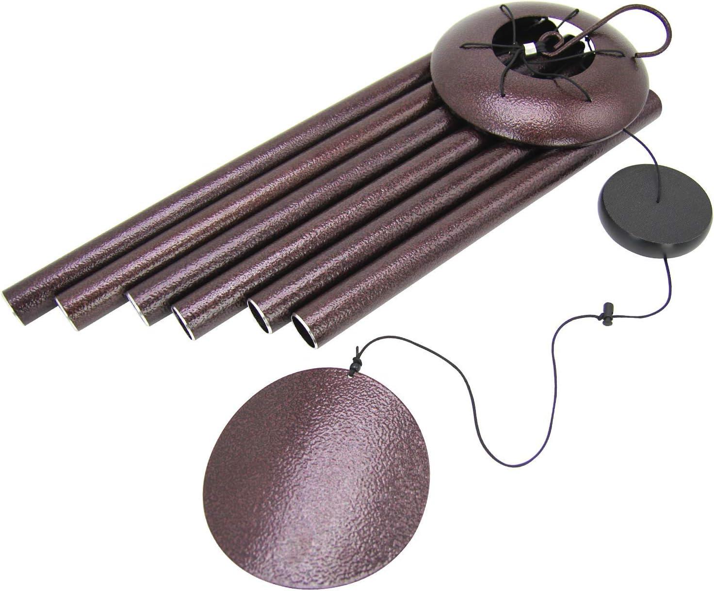 BSHAPPLUS® 45" Wind Chimes for Outside, Heavy Duty Wind Chimes,Memorial Wind Chimes with 6 Large Deep Tone Aluminum Tubes for loss of loved one,Home Garden Hanging Decor,Brown