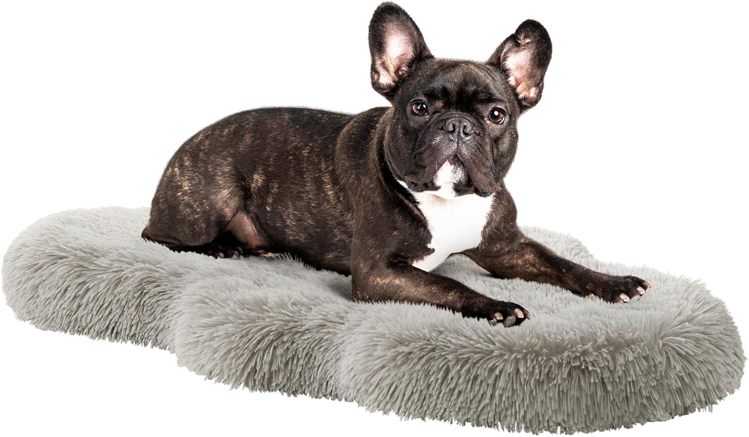 Friends Forever Nala Puprug Faux Fur Orthopedic Dog Bed with Foam, Pup Faux Fur Rug with Removable Bed Cover
