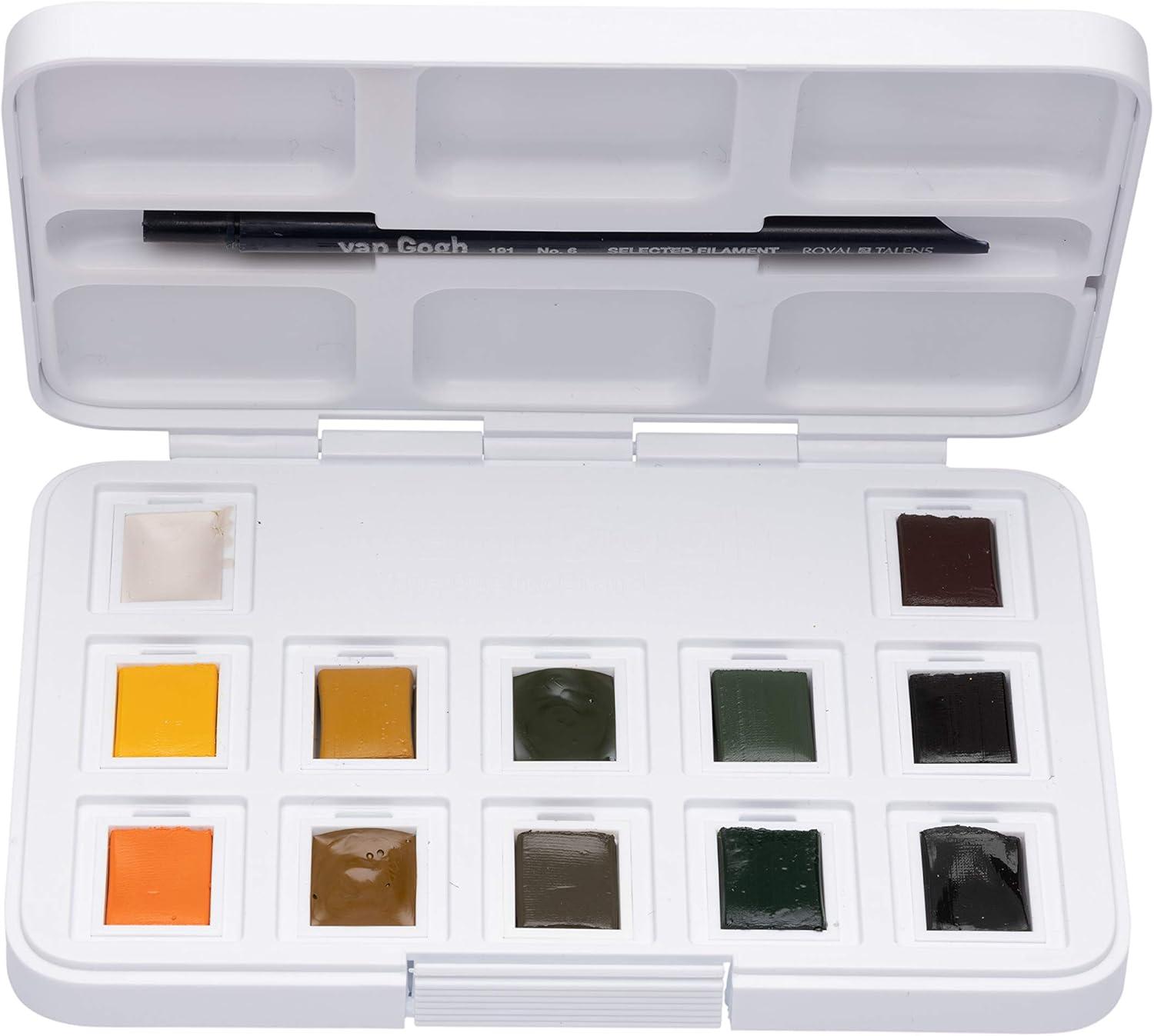 Van Gogh Watercolor Pan Set, 12-Colors, Shades of Nature