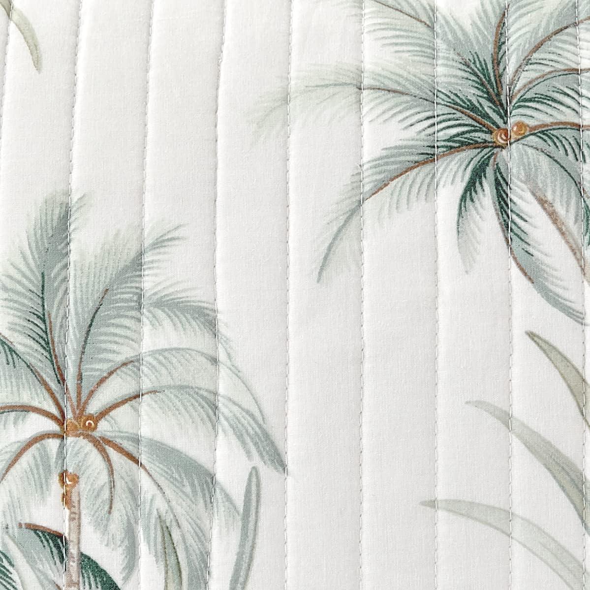 Standard Serenity Palms Sham Aqua - Tommy Bahama: Coastal Botanical Design, 100% Cotton, Machine Washable