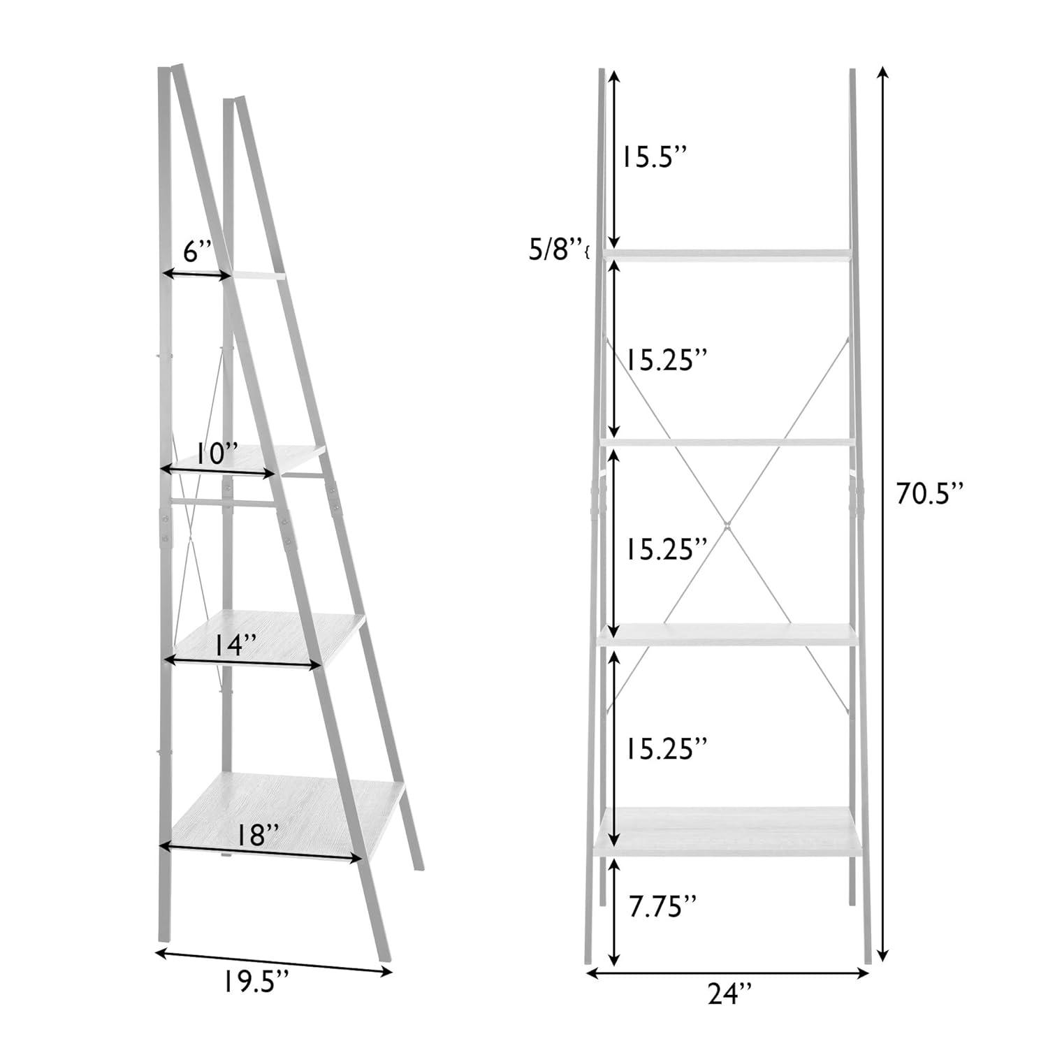 Tribeca Industrial A-Frame Ladder Shelf in Weathered Brown
