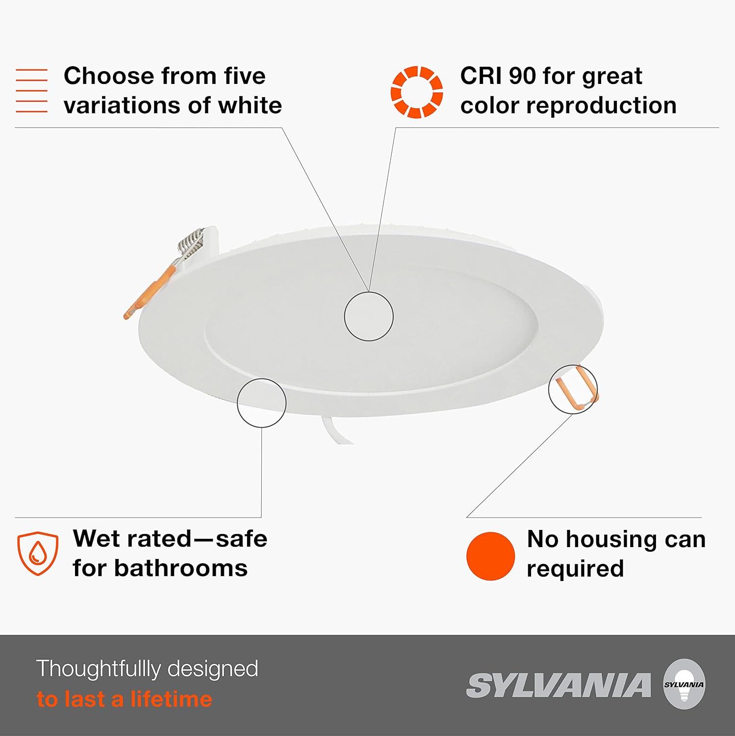 White LED 6" Slim Microdisk Recessed Downlight 4-Pack