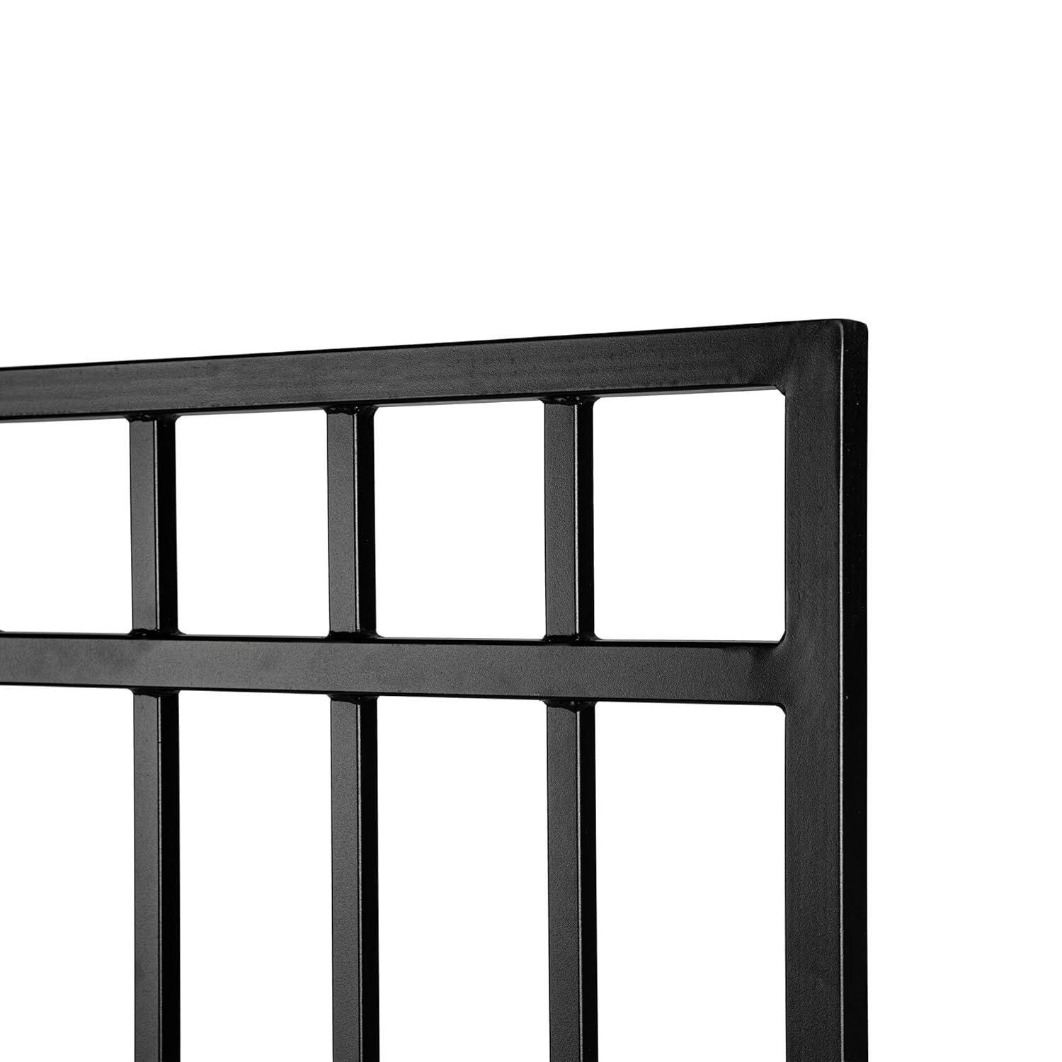 Nuvo Iron 5-ft H x 6-ft W Textured black finish Galvanized steel Containment Gate Spaced picket Fence panel