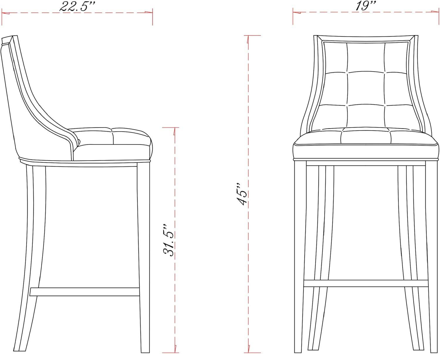 Set of 3 Fifth Avenue 31.5" Beech Wood Barstools with Footrest - Manhattan Comfort