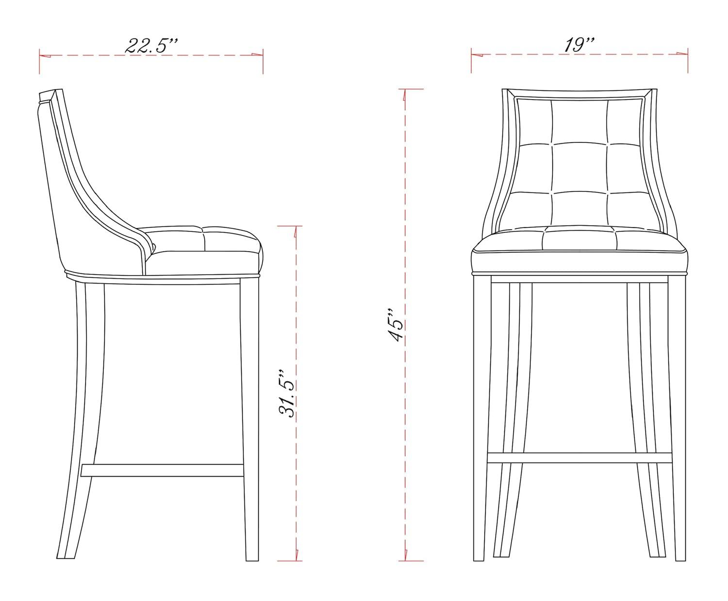 Set of 3 Fifth Avenue 31.5" Beech Wood Barstools with Footrest - Manhattan Comfort