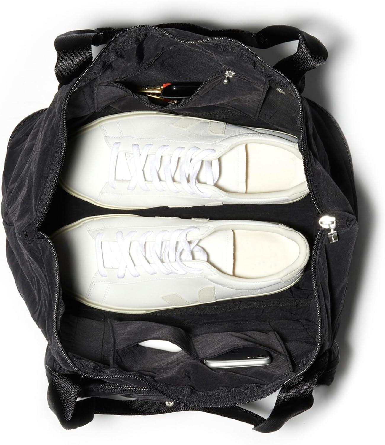 baggallini Carryall Expandable Packable Tote Bag - Black