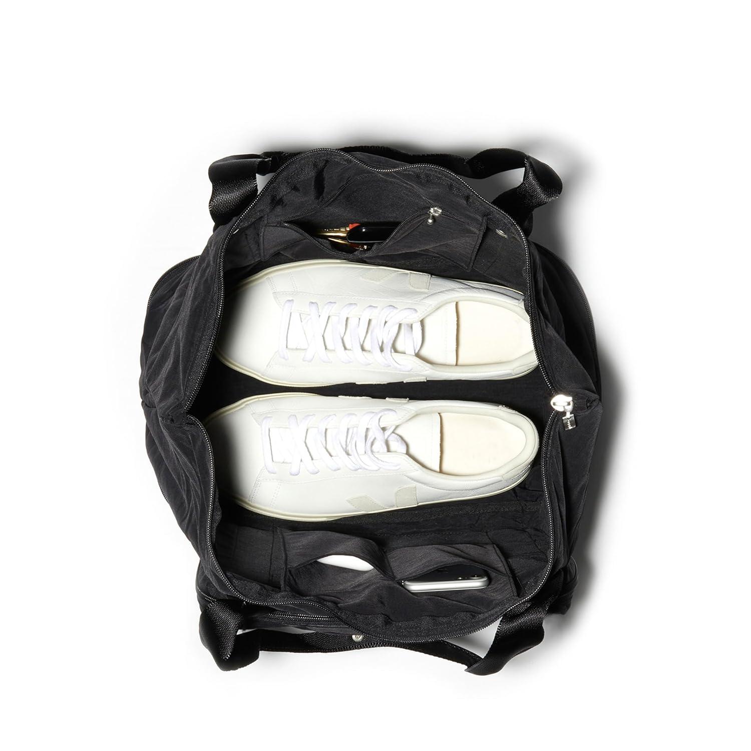 baggallini Carryall Expandable Packable Tote Bag - Black