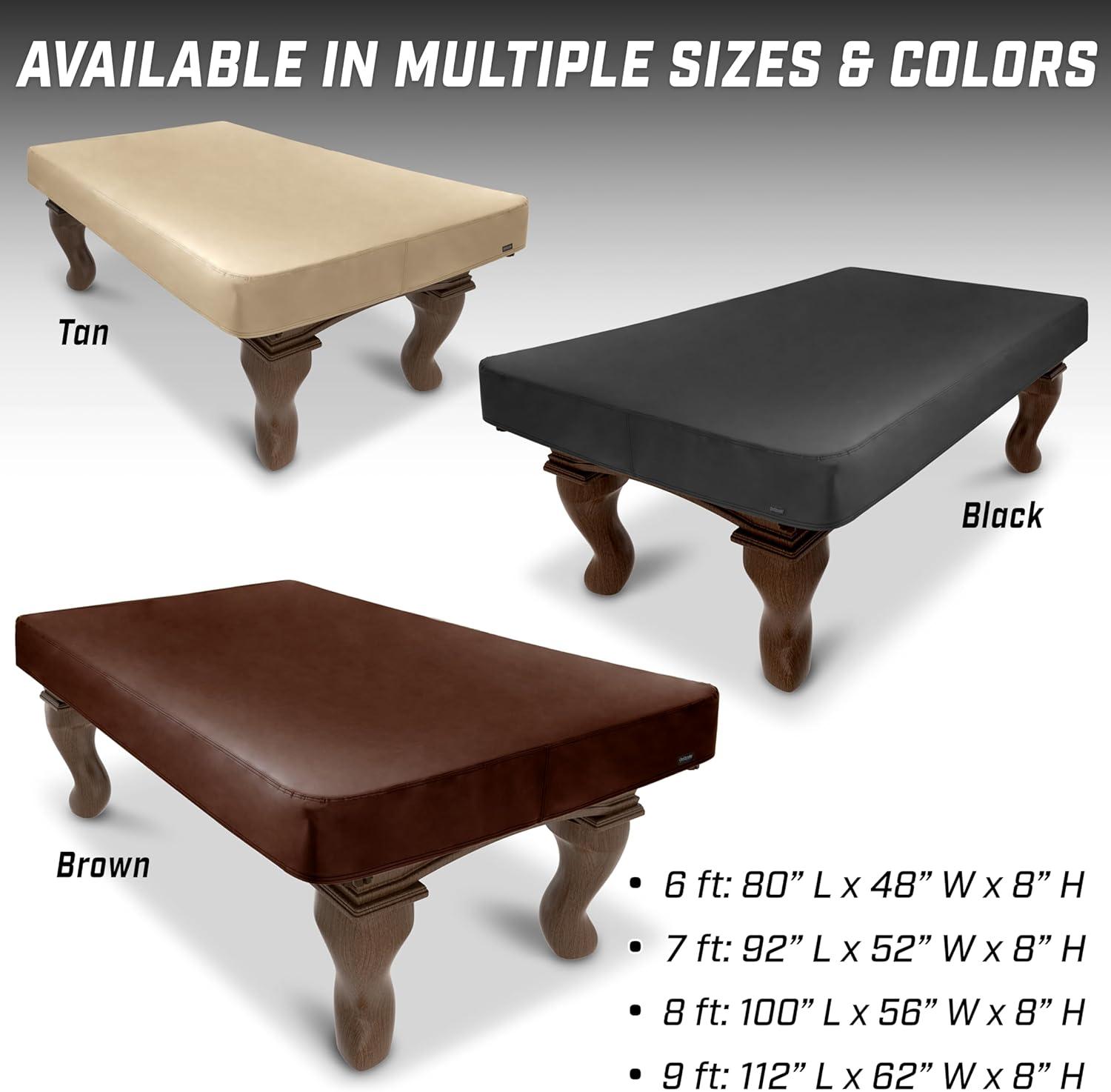 Brown Leatherette Waterproof 6 ft Pool Table Cover