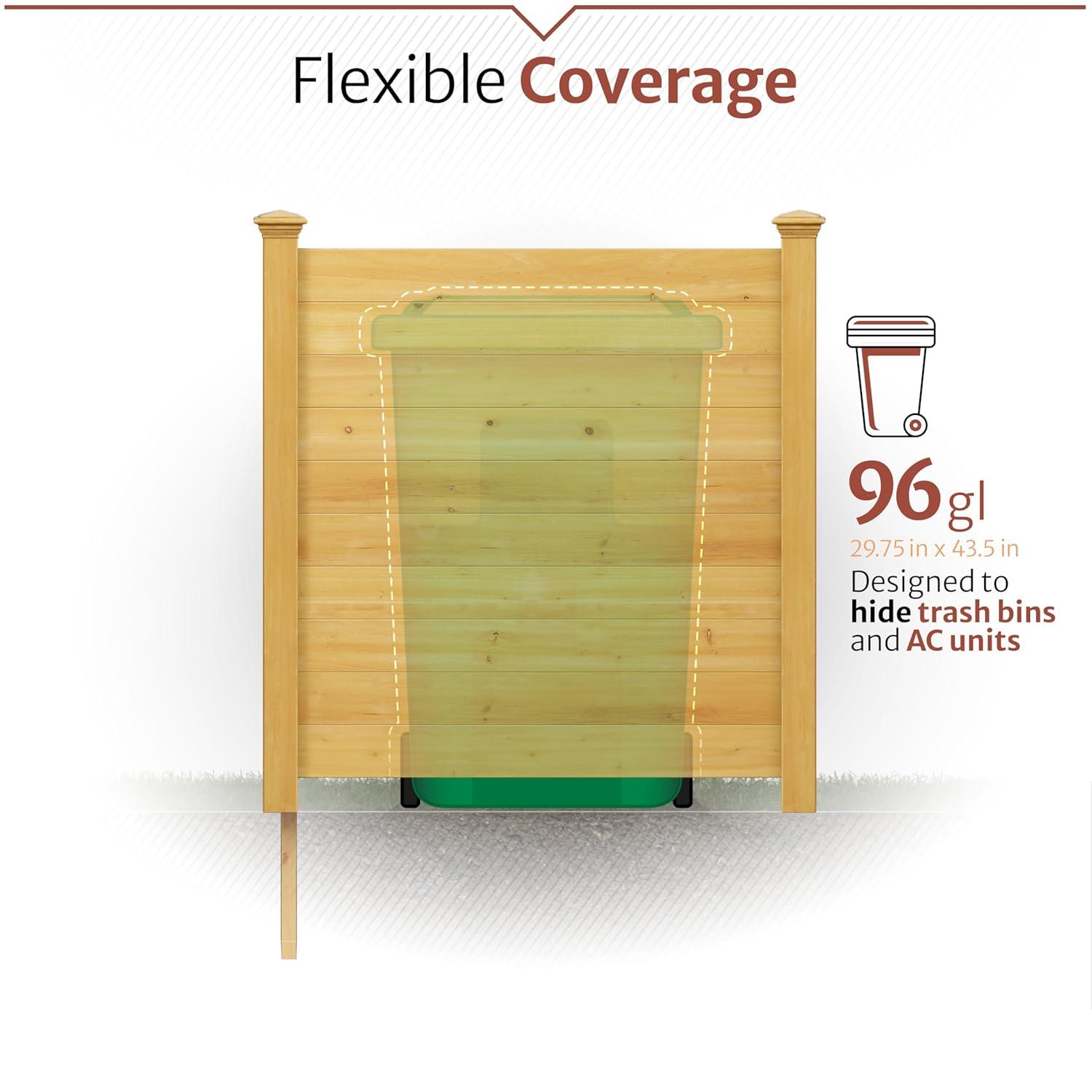 4ft H x 4ft W (2 Panels) No Dig Enclo Premium Wood Privacy Screen, Ideal Outdoor Privacy Wall, Pool Equipment Enclosure, Cedar Privacy Fence, Trash Can Enclosures, Air Conditioner Fence, EC18029