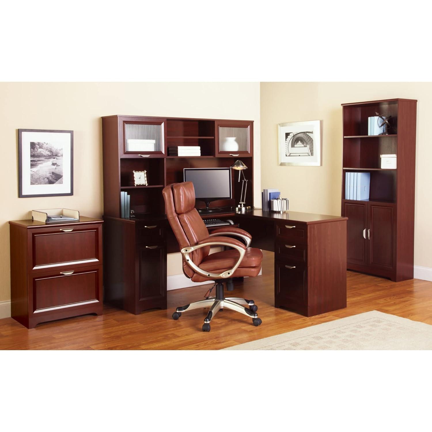 Realspace Magellan 59"W L-Shaped Desk, Classic Cherry