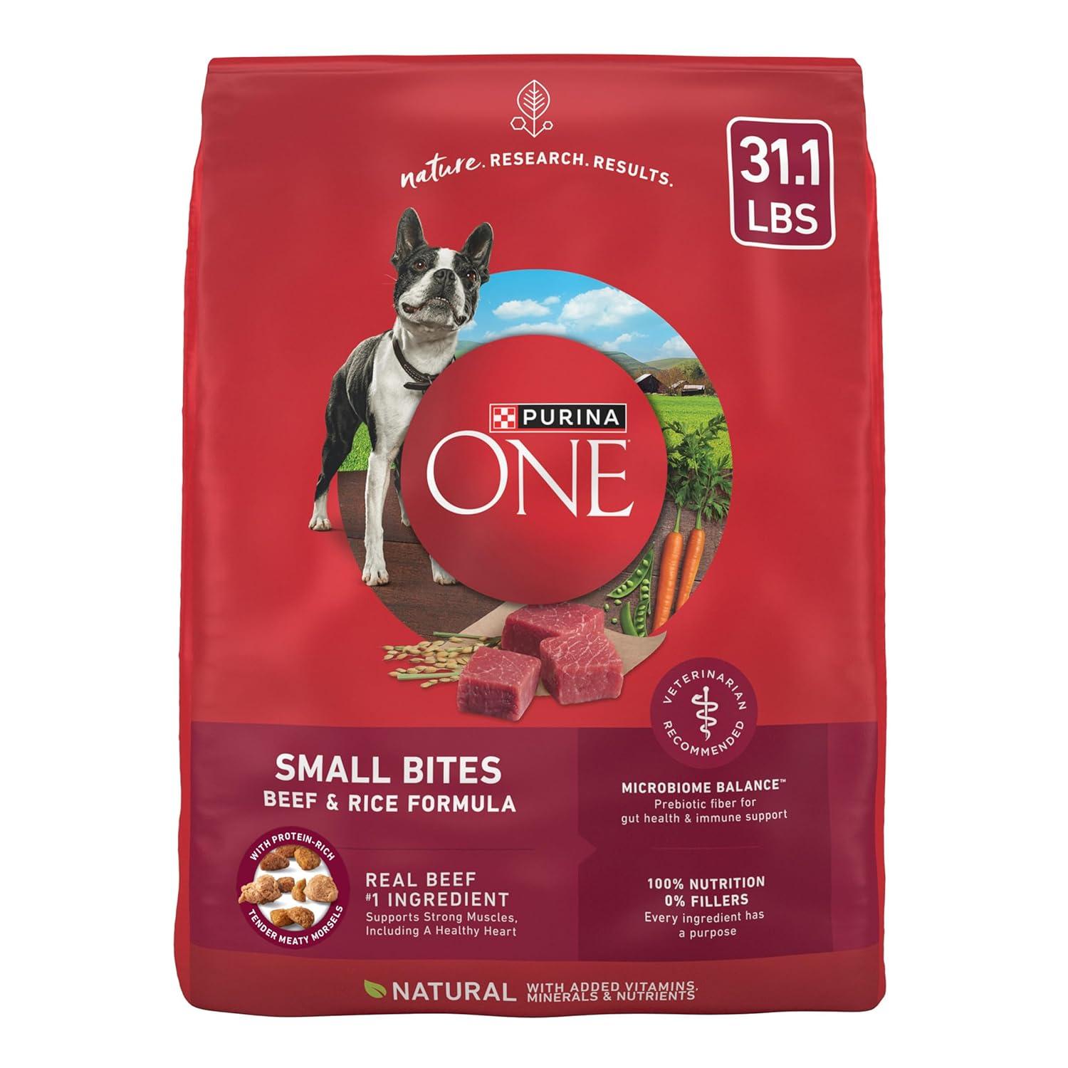 Purina ONE Mainline Small Bites Beef & Rice Flavor Dry Dog Food - 31.1lbs
