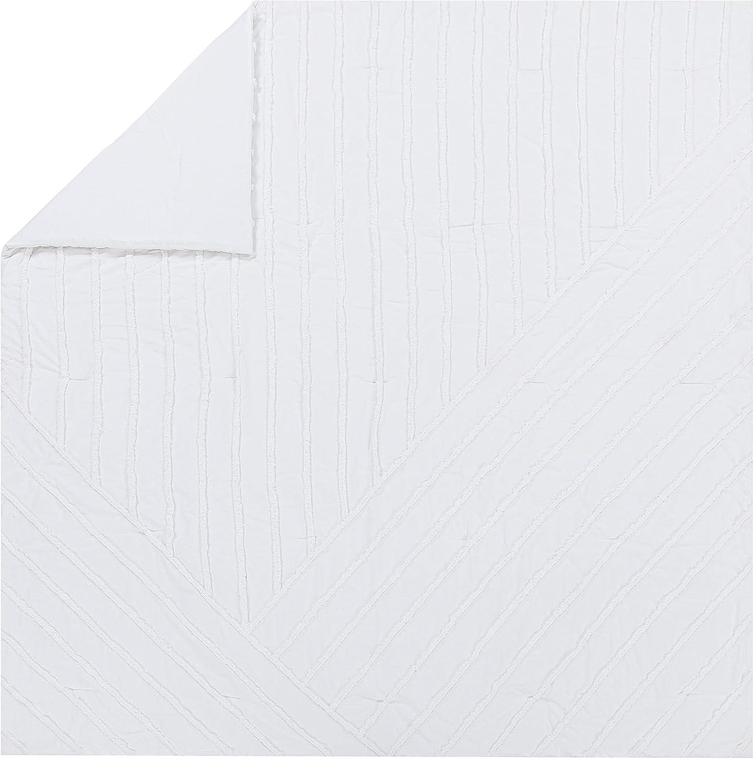 Laurel and Mayfair Cotton Ring Stitch Chevron / Zig Zag Comforter Set