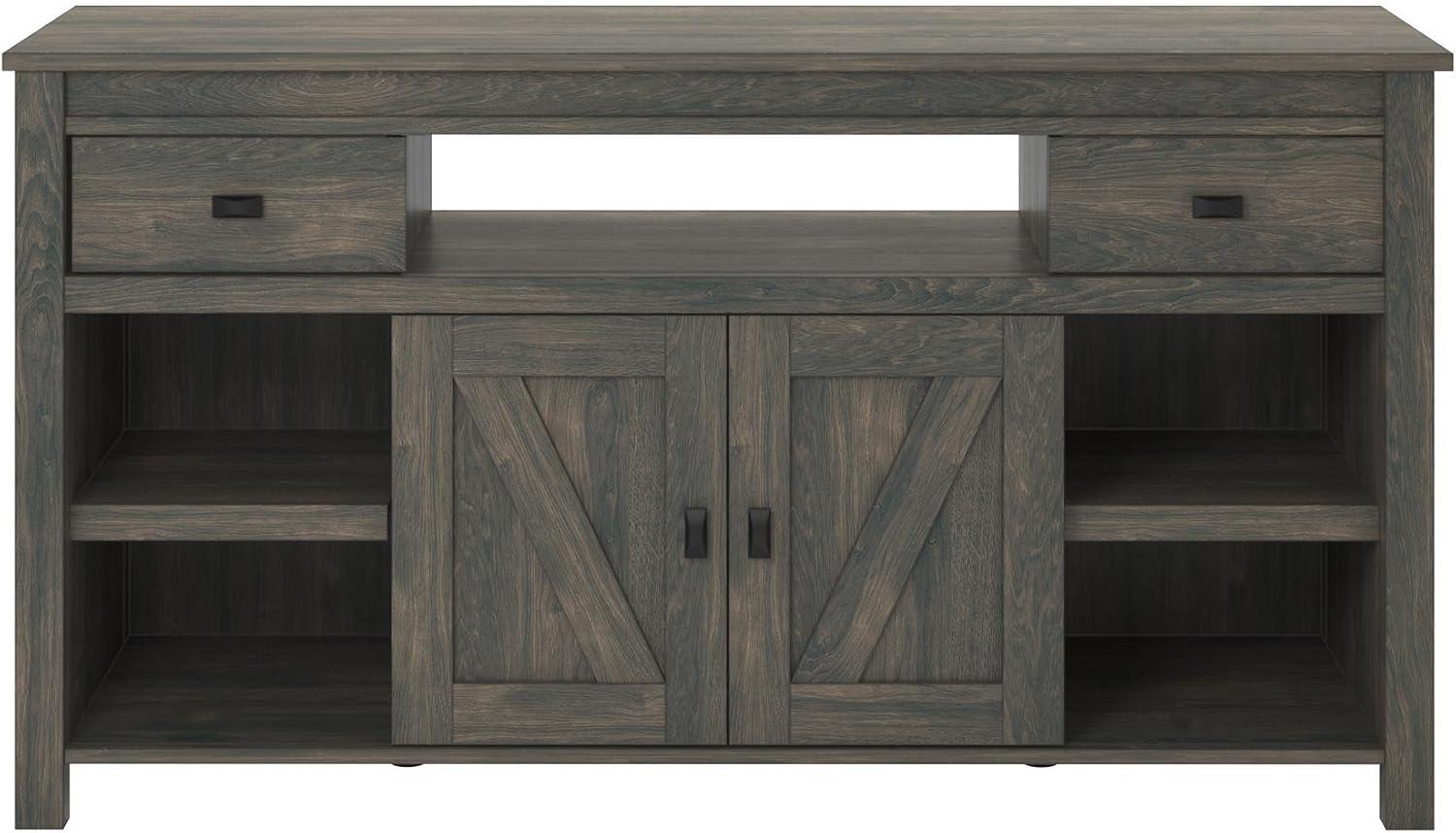 Farmington Gray Weathered Oak TV Stand with Cabinet for 60" TVs