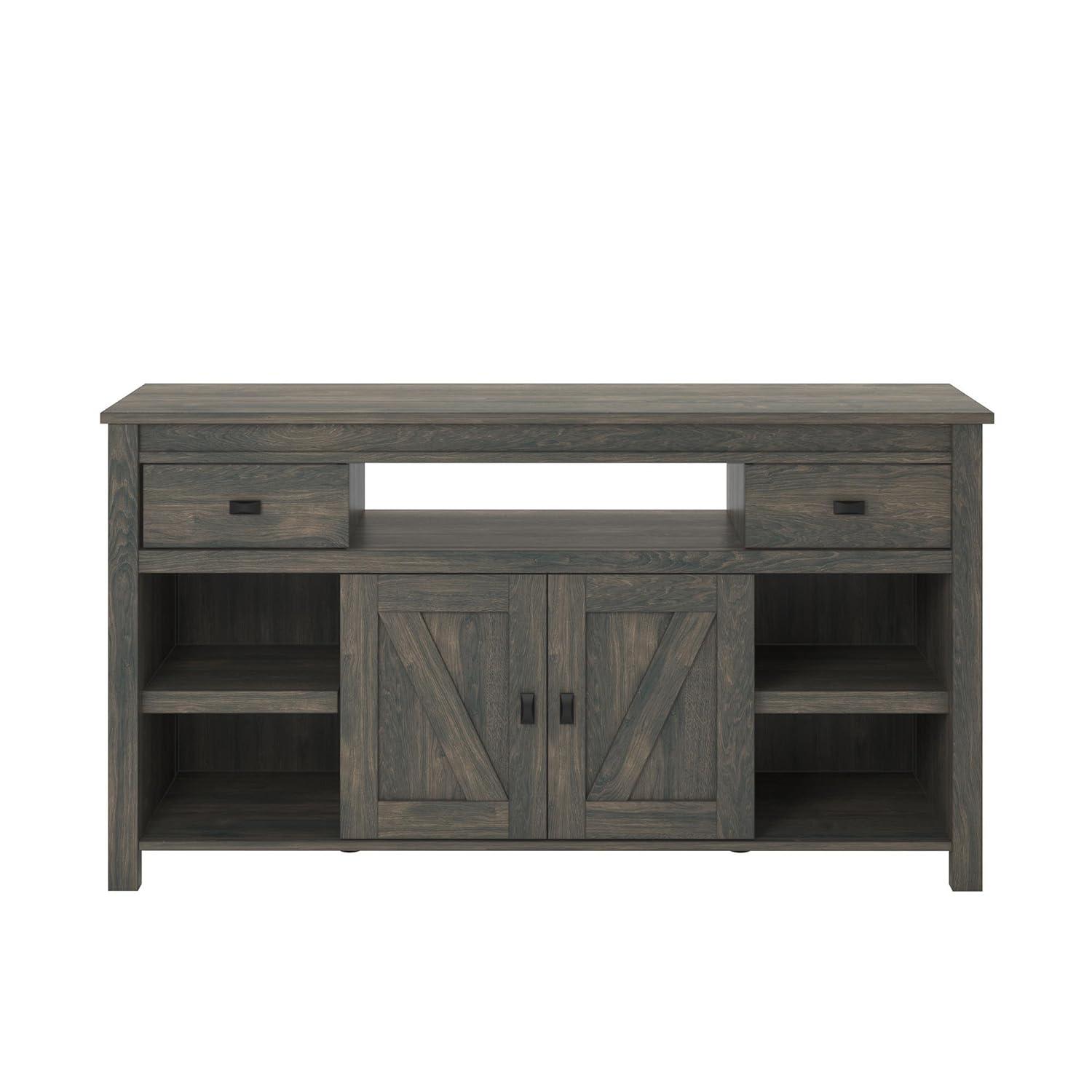 Farmington Gray Weathered Oak TV Stand with Cabinet for 60" TVs