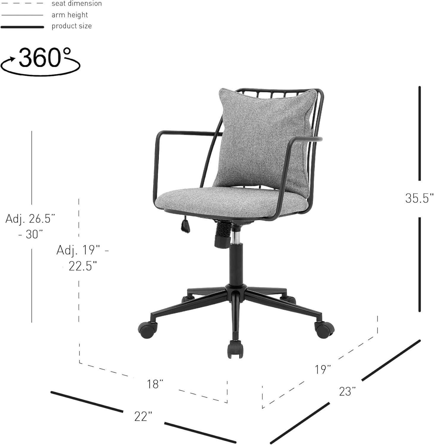 Edison KD Fabric Office Chair Grey