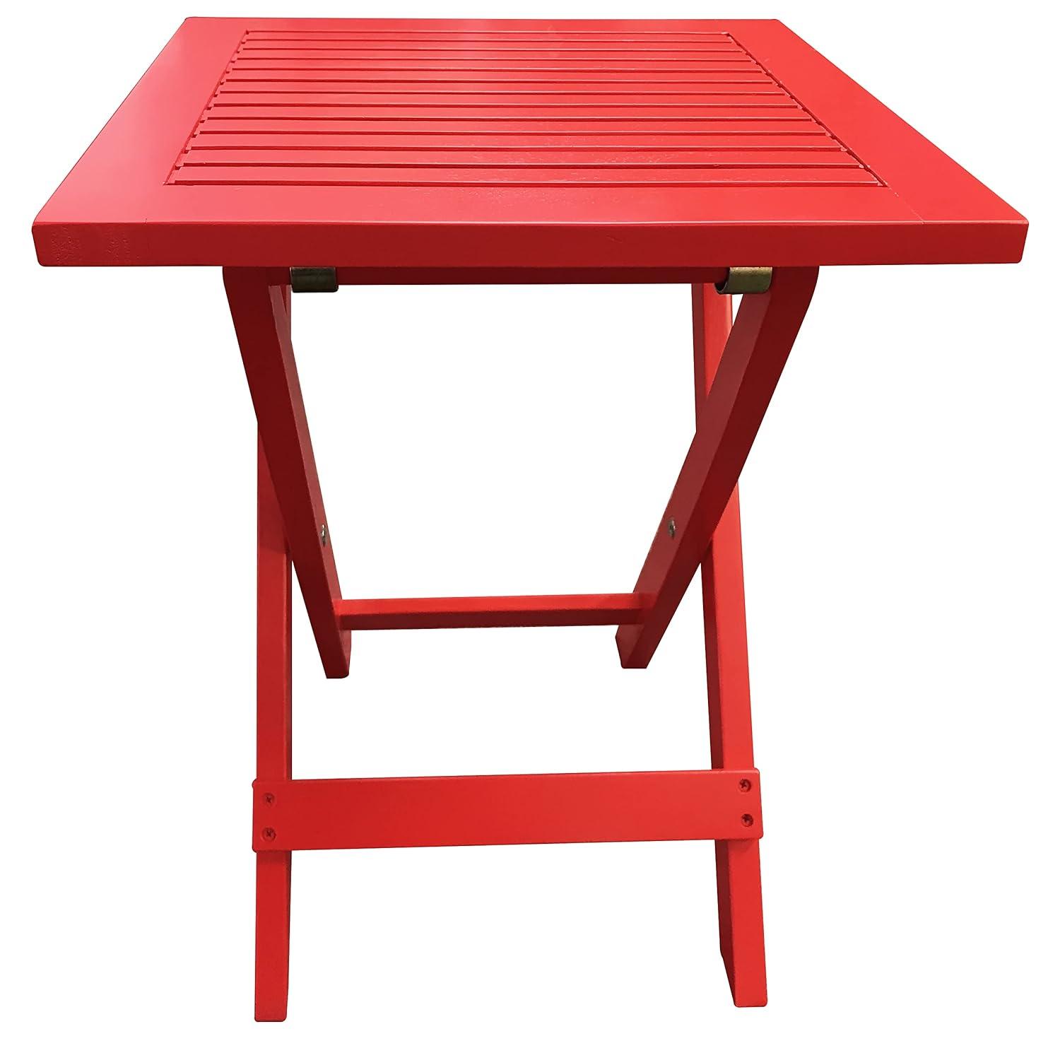 HElectQRIN TX 39013 Red Folding Adirondack Side Table