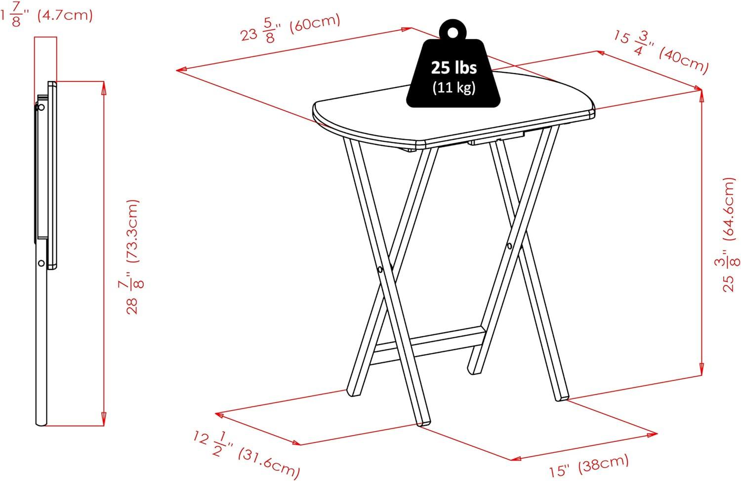 2pc Cade Oversize Oblong Snack Table Coffee - Winsome: No Assembly, Wood Frame, 25lb Capacity