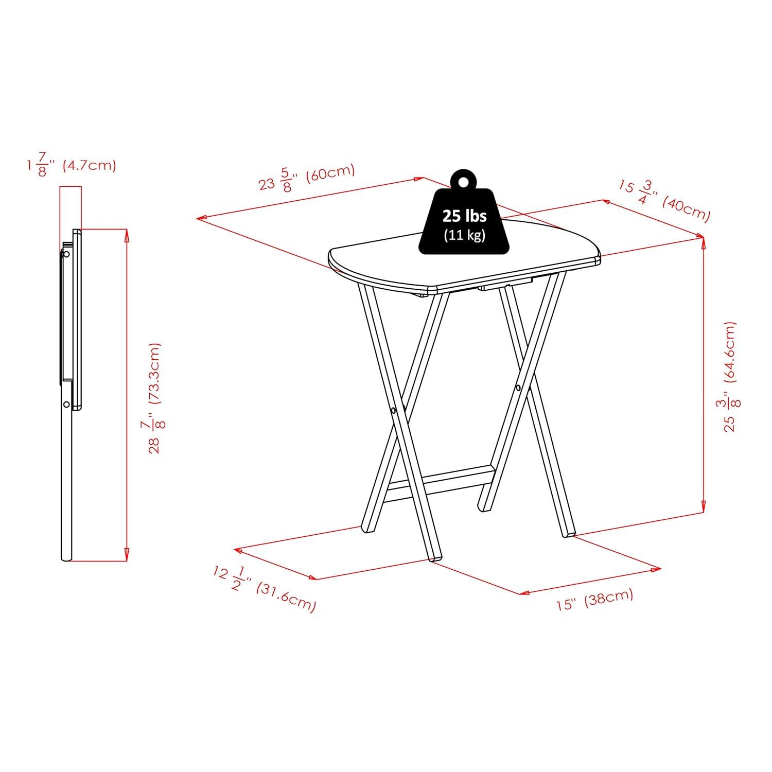 2pc Cade Oversize Oblong Snack Table Coffee - Winsome: No Assembly, Wood Frame, 25lb Capacity