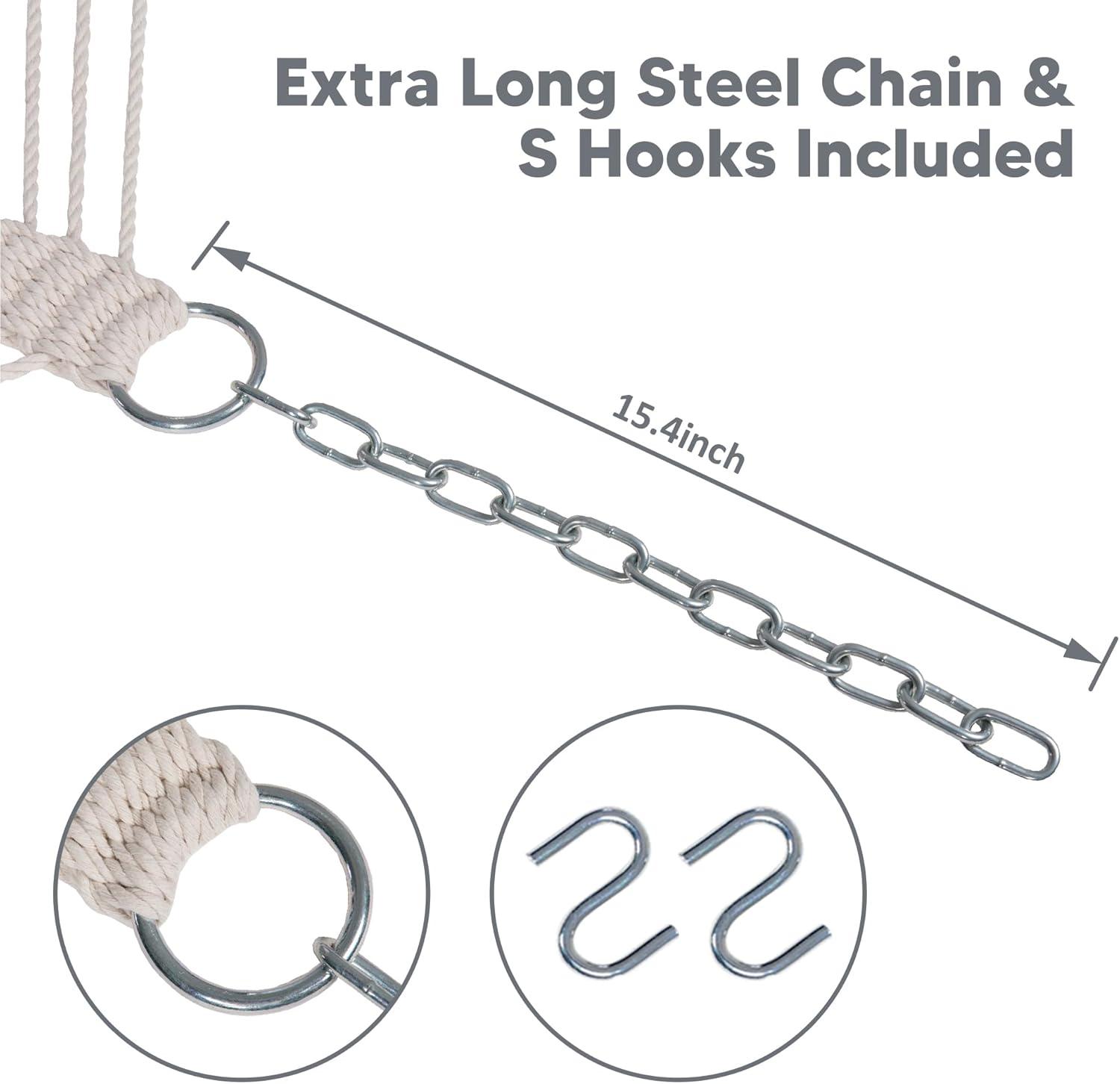 Heavy Duty Hanging Tree Hammock for Two with Large Soft Pillows Grey